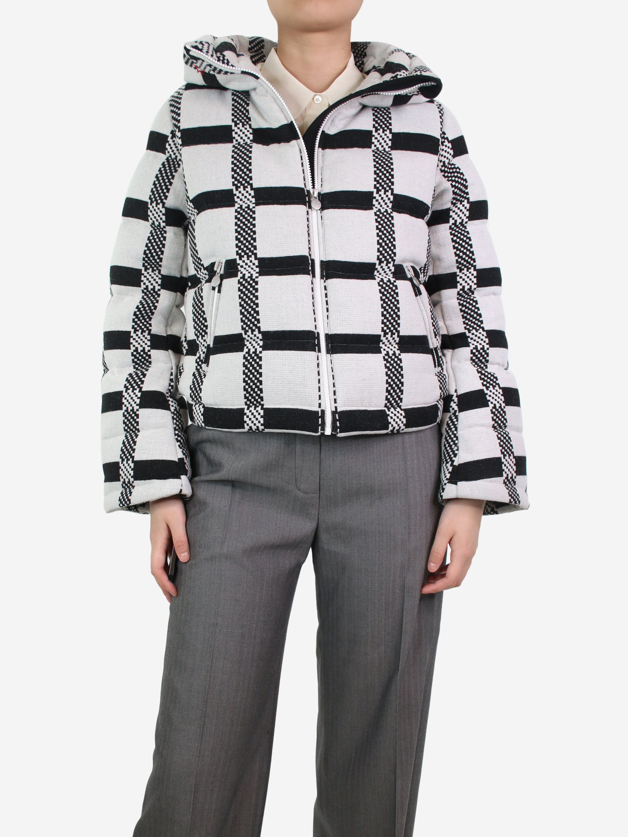 image of Perfect Moment White And Black Checkered Wool-Blend Jacket - Size S, Women's