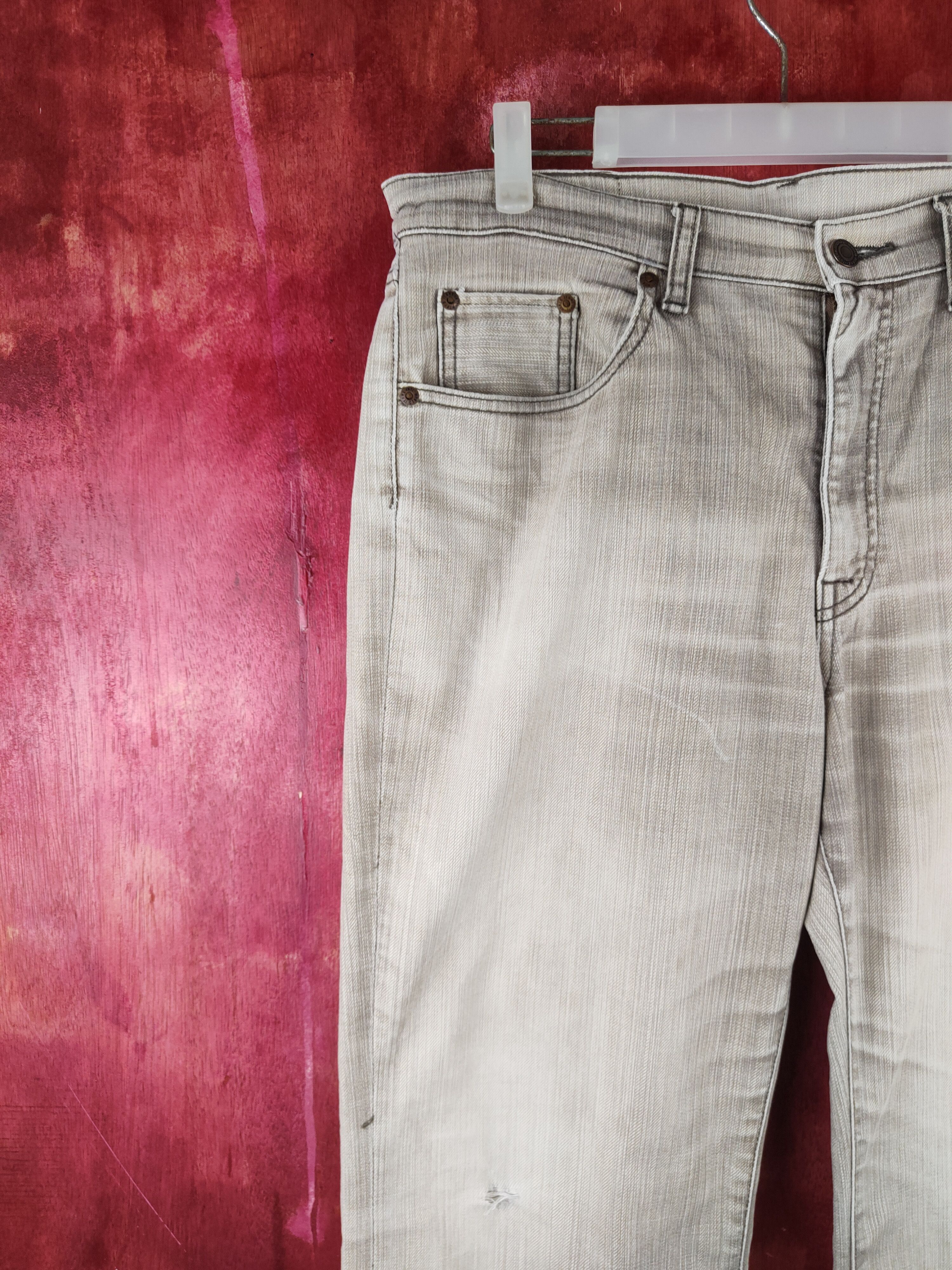 Japanese Brand Vintage Wolvo Faded Dark Brown Distressed Denim Pants N#S45 Size US 33 - 3 Thumbnail