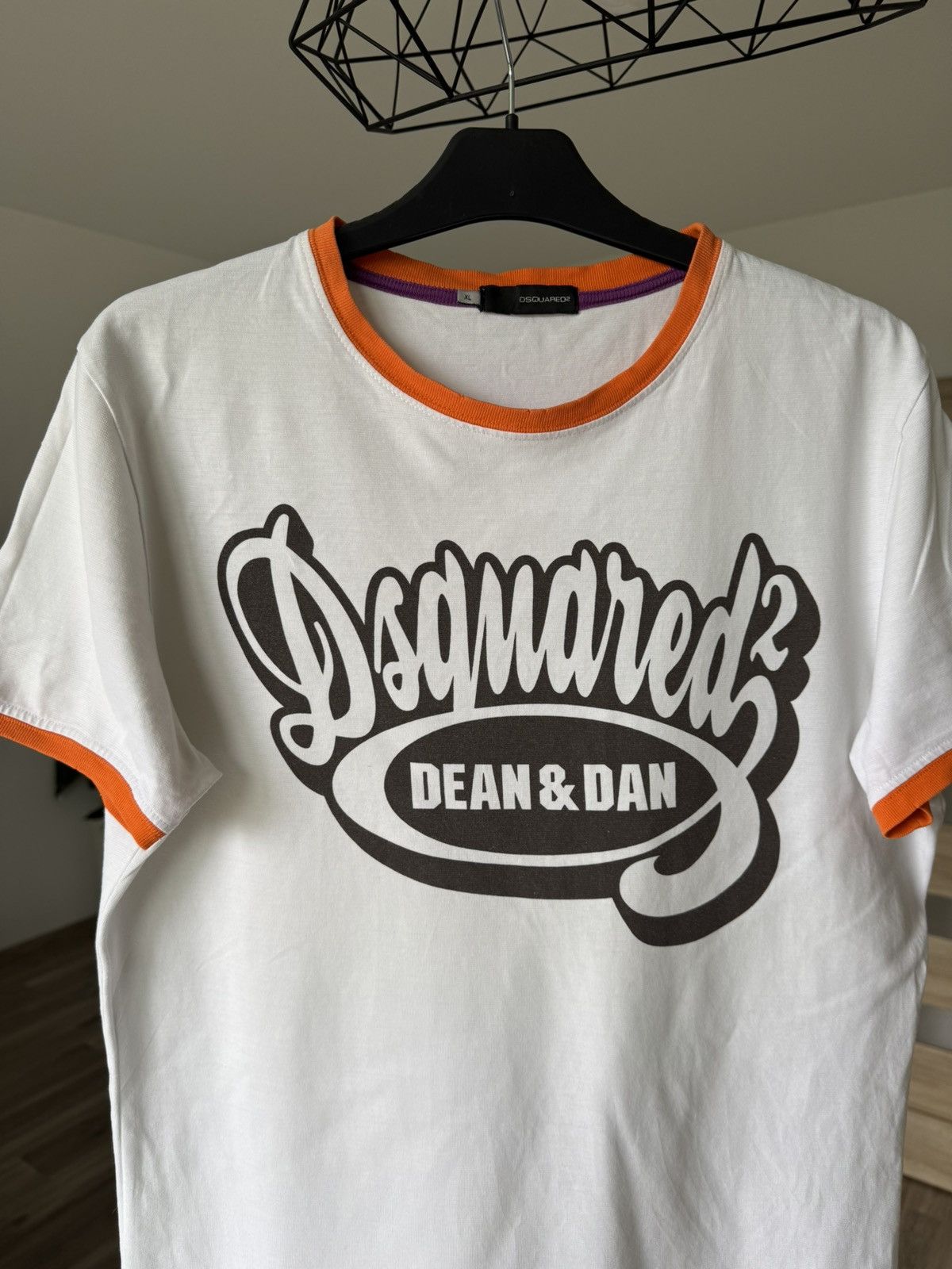 Dsquared2 × Japanese Brand Dsquared2 Logo Y2K Ringer T-shirt 00s Dean&Dan White XL Size US XL / EU 56 / 4 - 7 Thumbnail