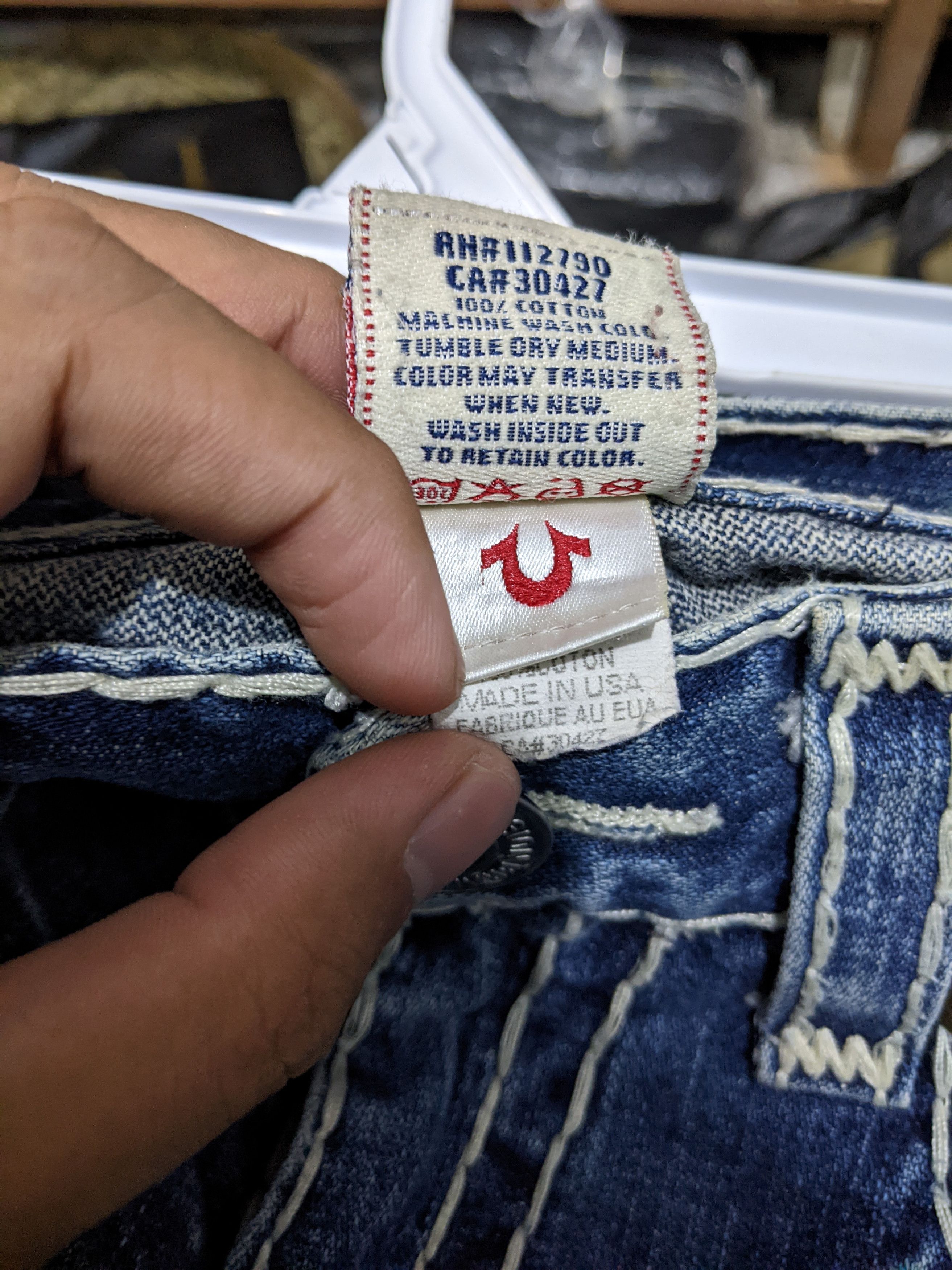 True Religion Vintage Joey Super T Flare Jeans Size US 34 / EU 50 - 9 Thumbnail