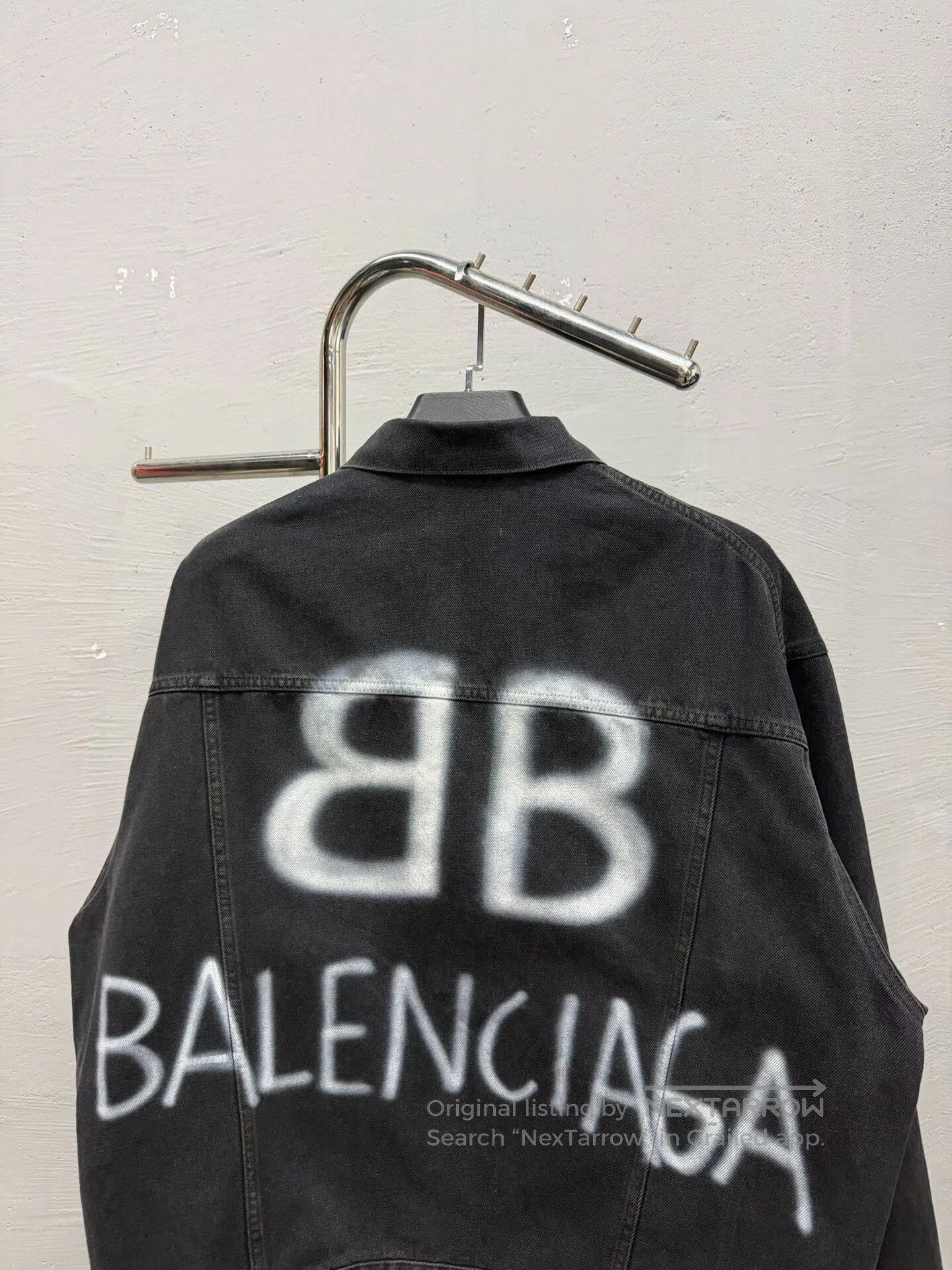 Balenciaga balenciaga black spray logo denim jacket. Size US S / EU 44-46 / 1 - 4 Thumbnail