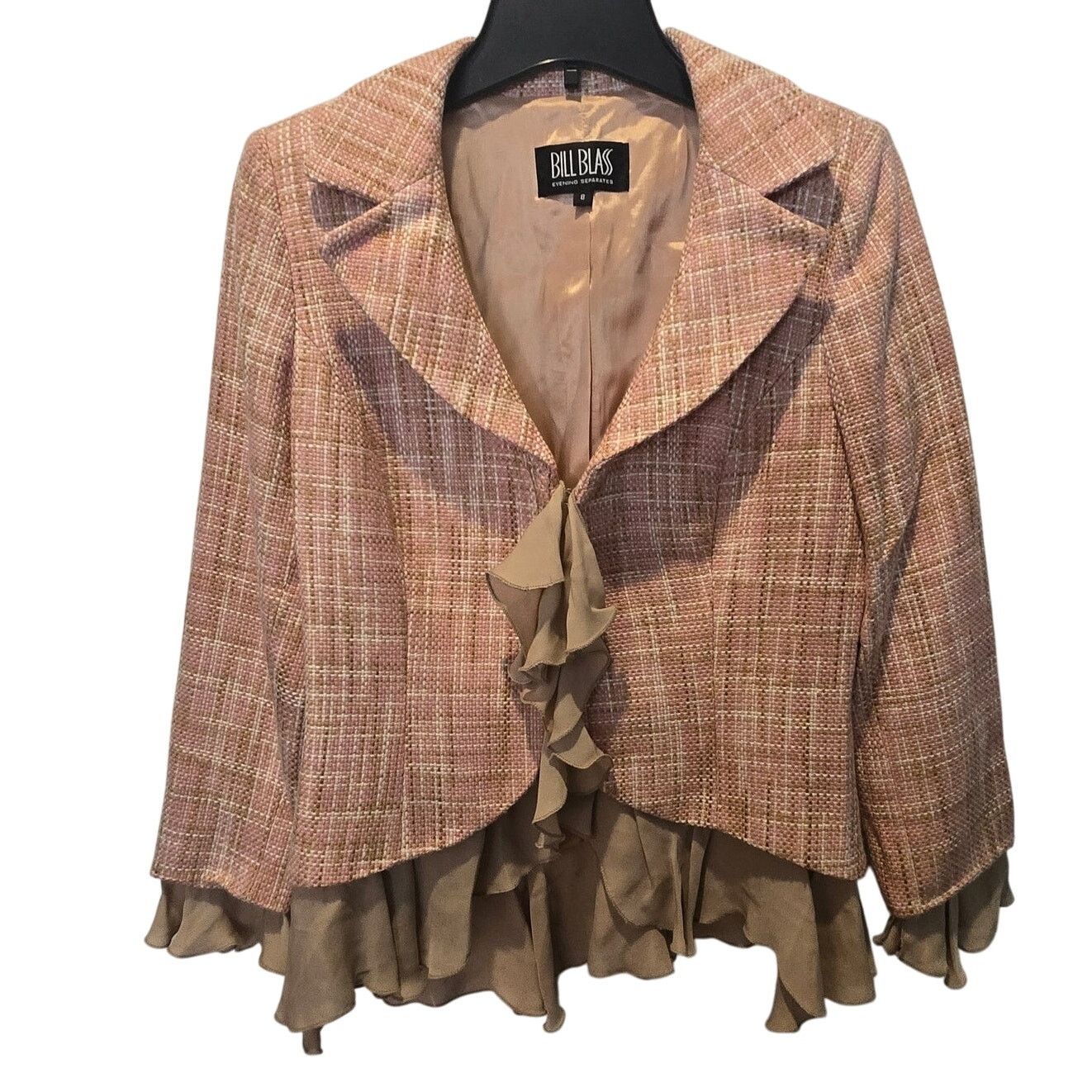 Bill Blass VTG Bill Blass Evening Separates sz 8 pink tweed silk ruffle Size M / US 6-8 / IT 42-44 - 2 Thumbnail