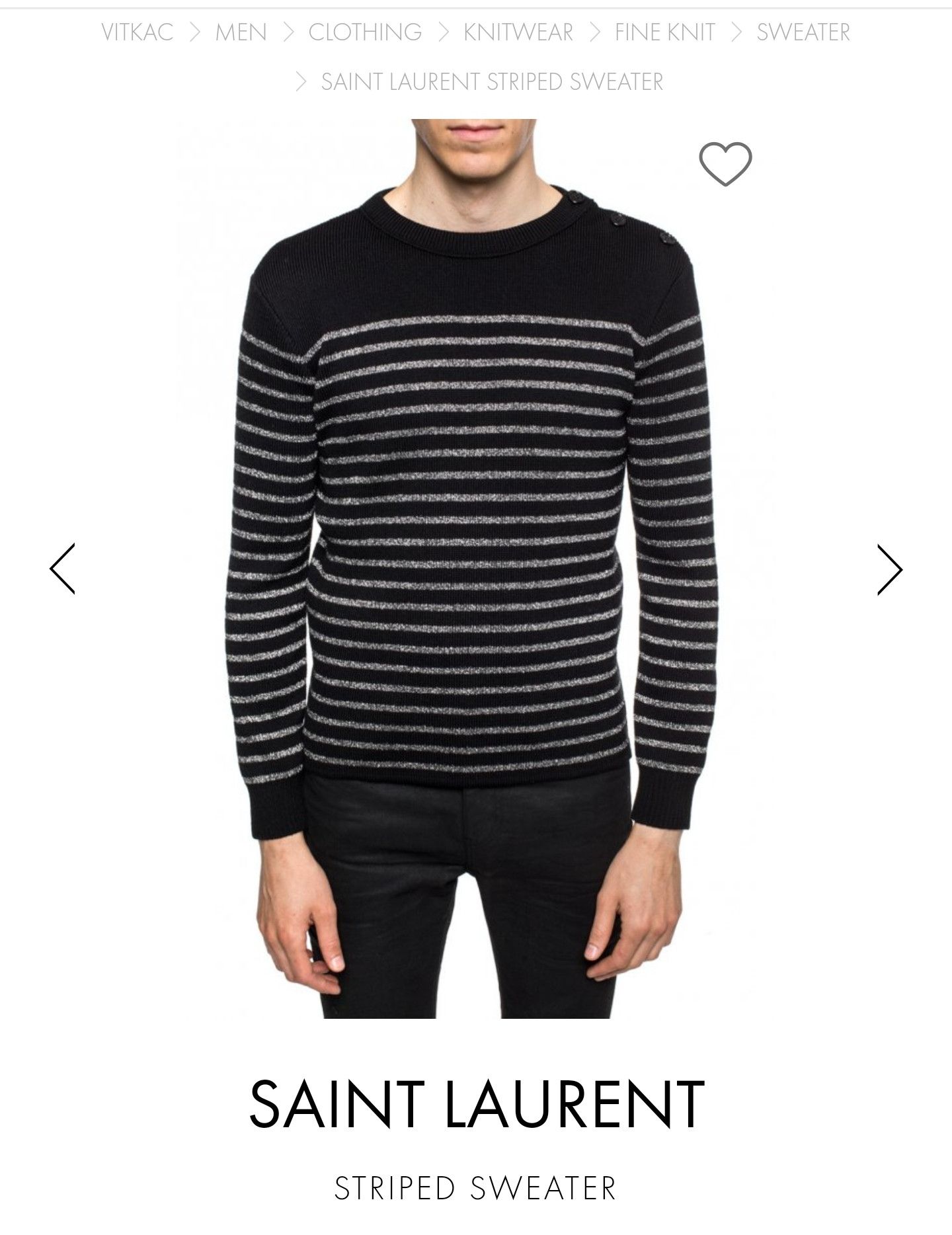 image of Saint Laurent Paris Slp Lurex Sweater, Men's (Size Small)