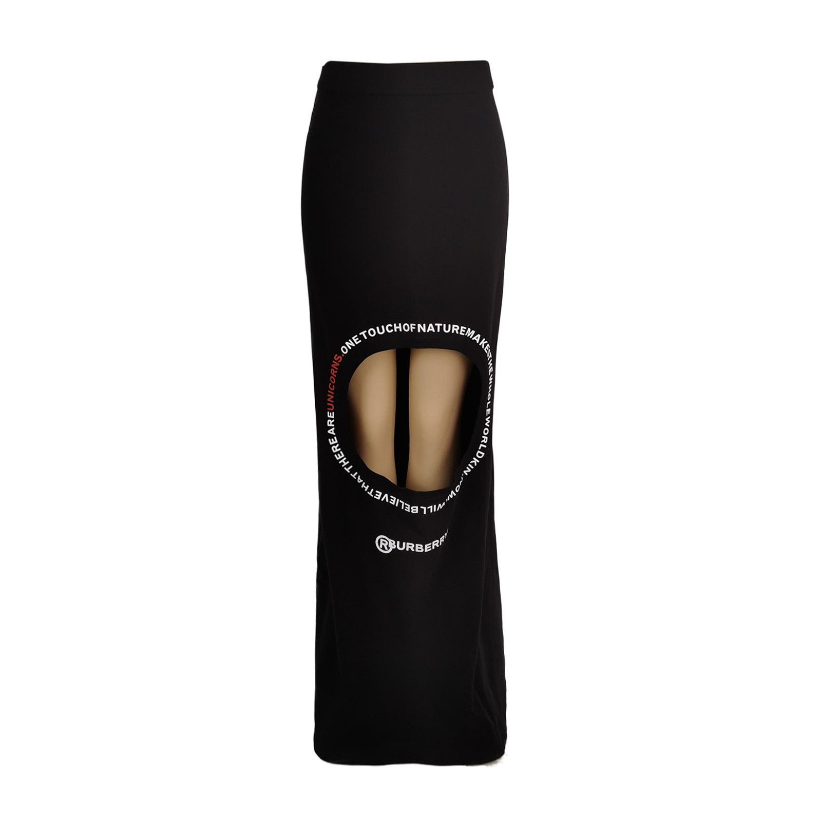 Burberry Burberry Black Logo Cutout Maxi Skirt 0079 Size US 26 / EU 42 - 1 Thumbnail