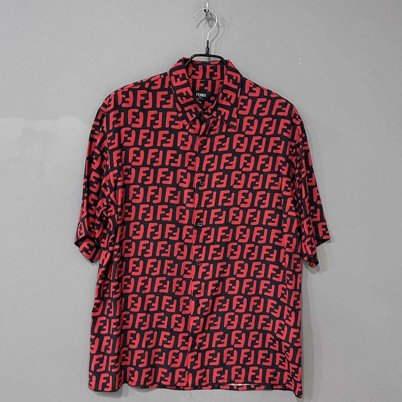 Fendi silk shirt with logo print by Fendi Size US L / EU 52-54 / 3 - 1 Thumbnail