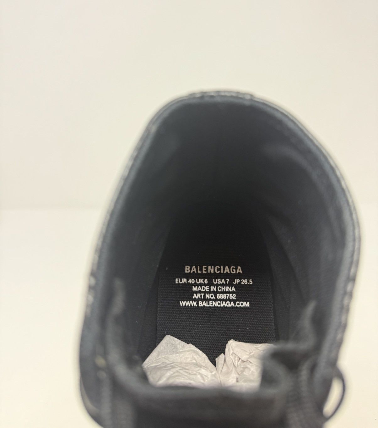 Balenciaga Balenciaga Paris High Top Sneaker Black Leather Size US 7 / EU 40 - 5 Thumbnail