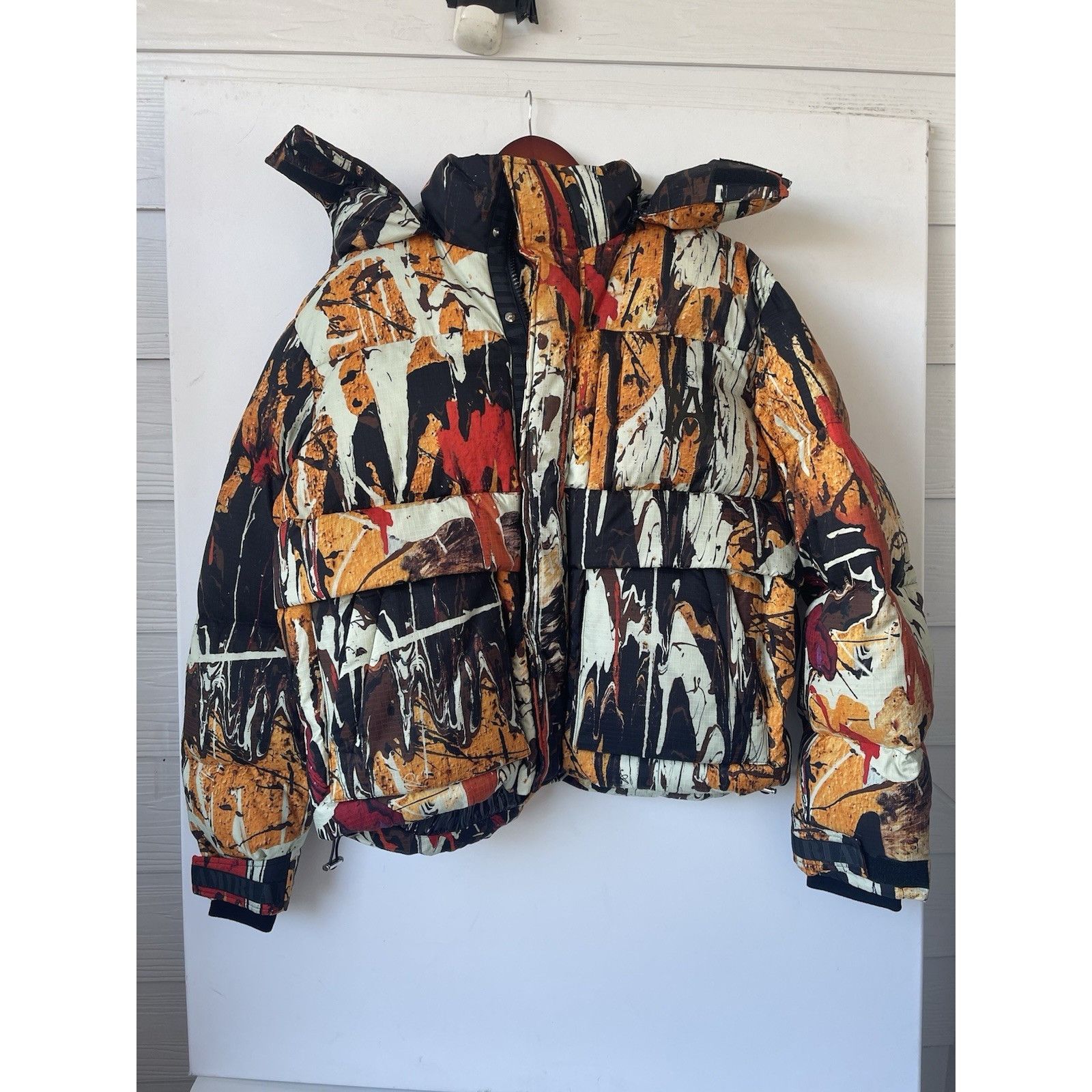 Amiri AMIRI NWT Abstract Paint Splatter Hooded Down Ripstop Puffer Size US L / EU 52-54 / 3 - 4 Thumbnail