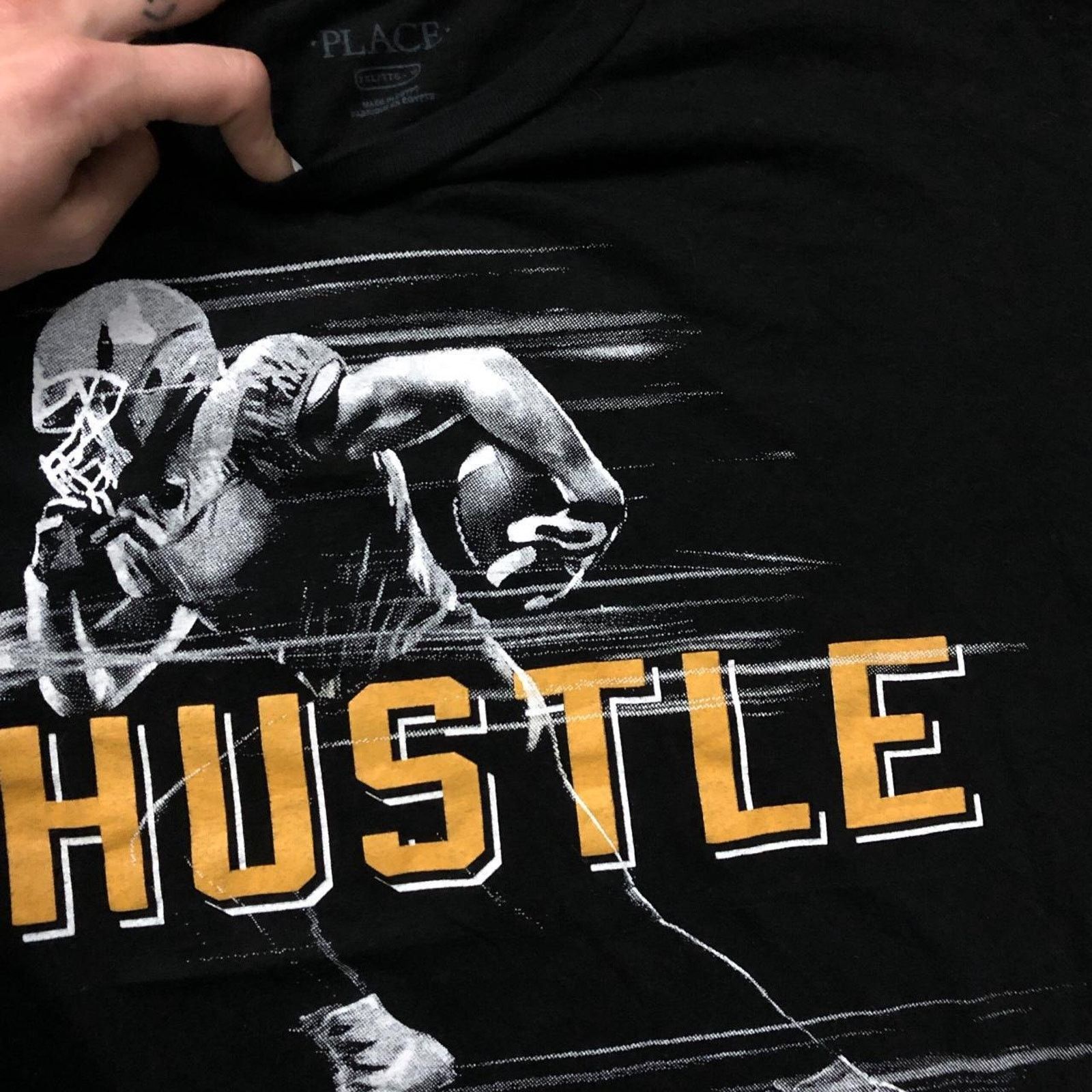 Other Black ‘Hustle’ Football Graphic Tee Size US S / EU 44-46 / 1 - 3 Thumbnail