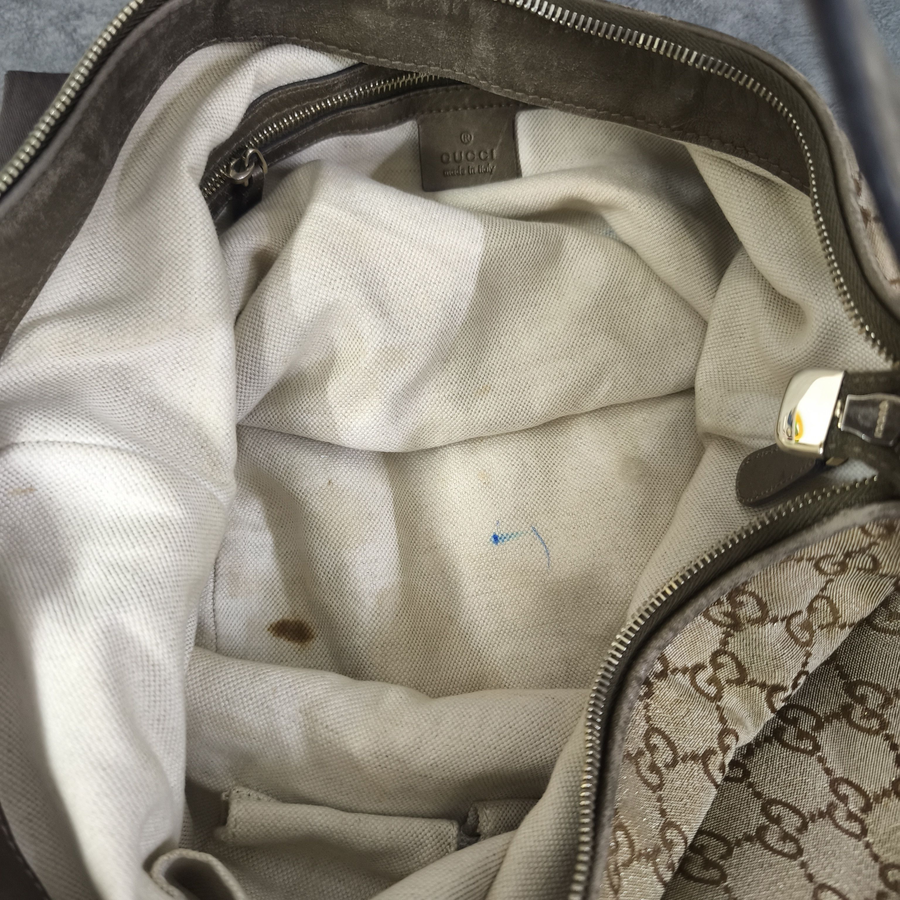 Gucci GUCCI Beige Metallic GG Canvas Heart-Bit Hobo Bag Size ONE SIZE - 14 Thumbnail