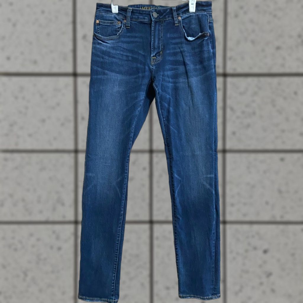 American Eagle Outfitters American Eagle Jeans Men's Size 32x36 Extreme Flex Slim Straight Dark Wash Size US 32 / EU 48 - 1 Thumbnail