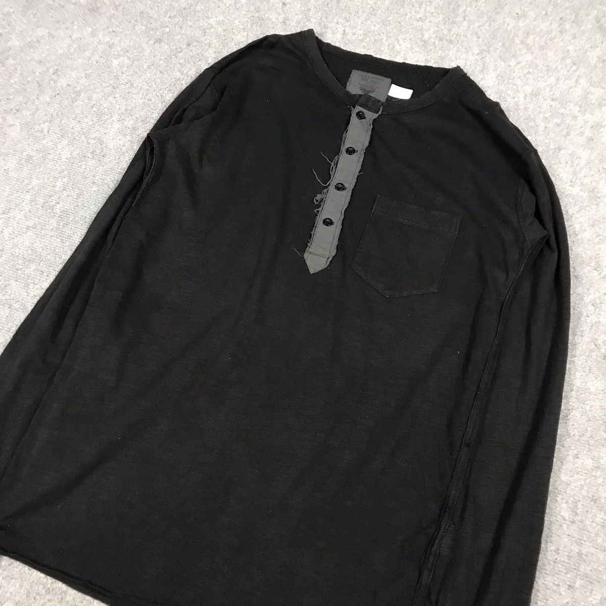 If Six Was Nine × Japanese Brand FALLEN DISTRESS DESIGN LONG SLEEVE TSHIRT BUTTON STYLE Size US S / EU 44-46 / 1 - 3 Thumbnail