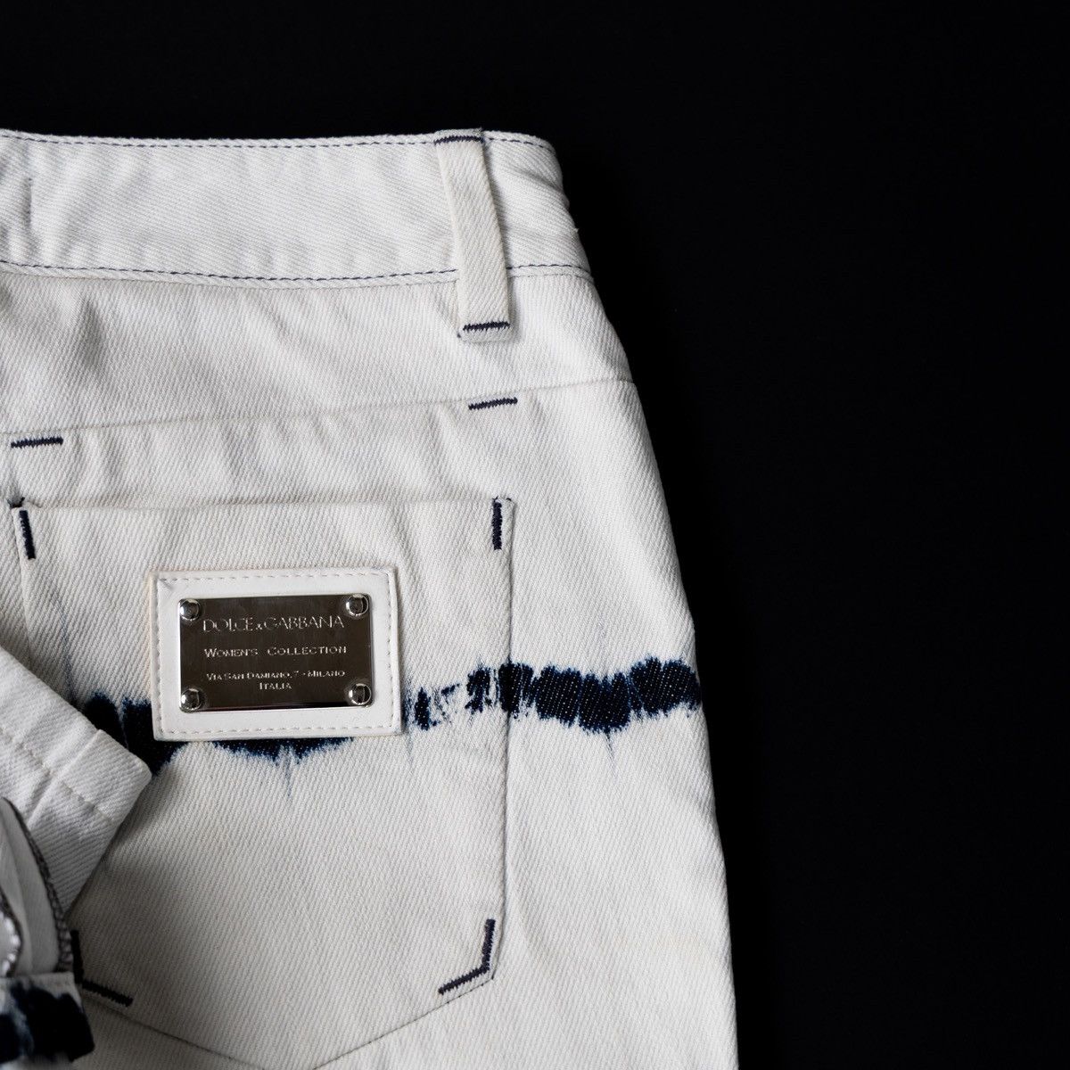 Dolce & Gabbana Dolce&Gabbana Womens White Jeans Tie Dye Designer Denim Size 27" / US 4 / IT 40 - 6 Thumbnail