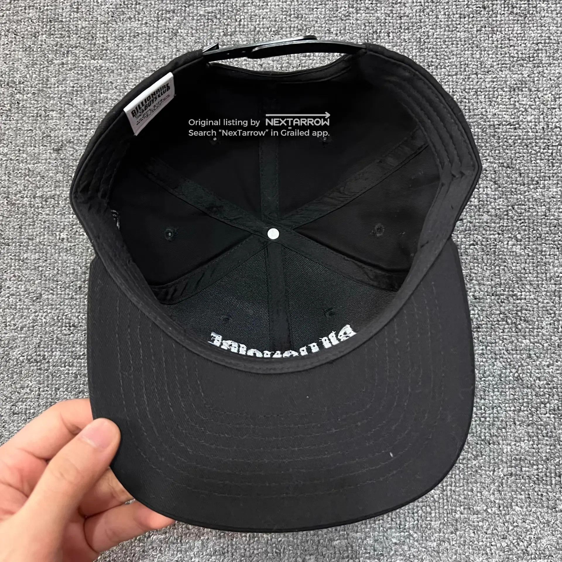 Bbc Classic Embroidered Logo Flat Brim Baseball Cap Q7 in Black, Men's — image 4 of 6