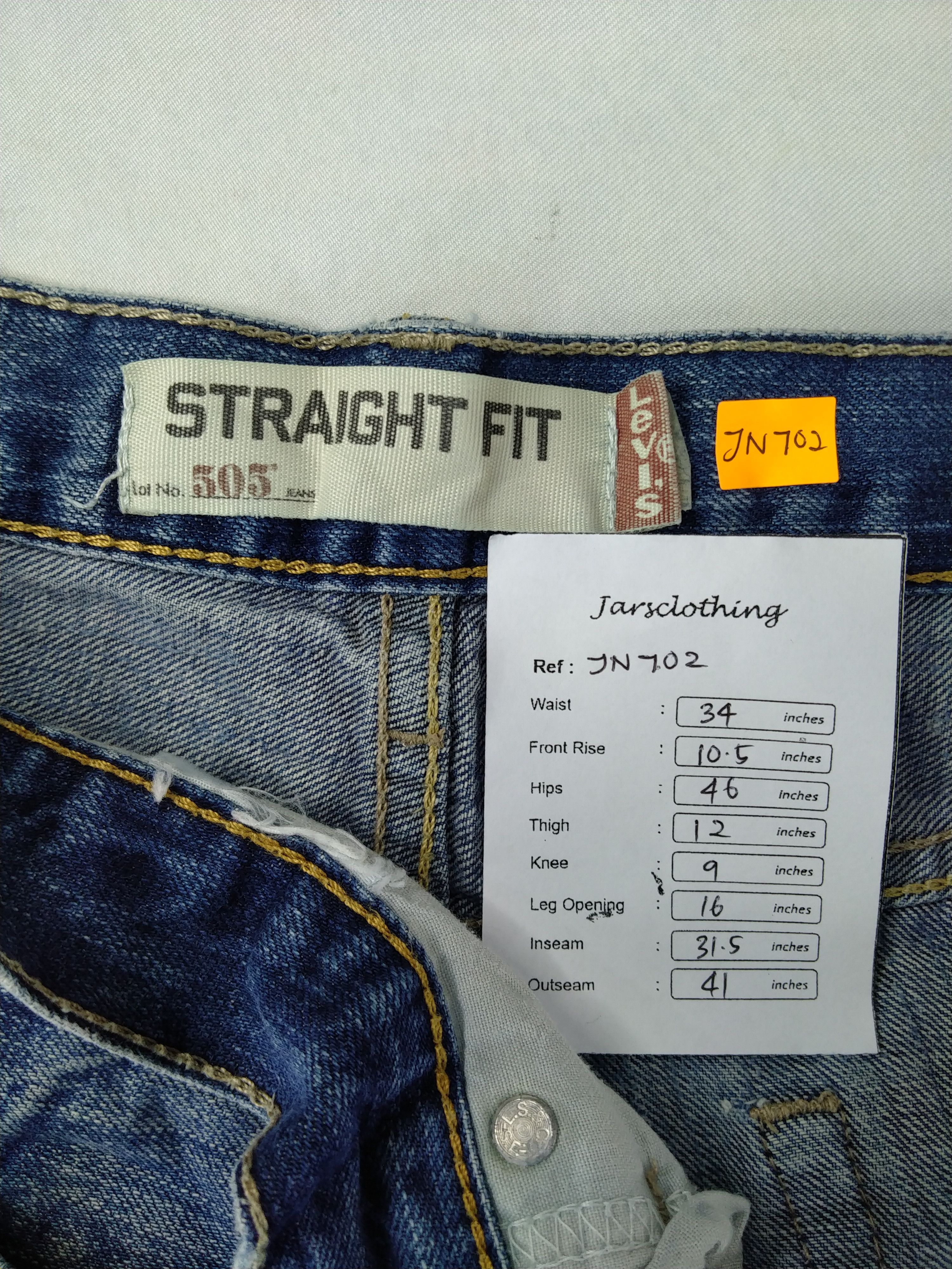 Levi's Distressed Vintage Levi's 505 Straight Fit Denim -JN702 Size US 34 / EU 50 - 8 Thumbnail