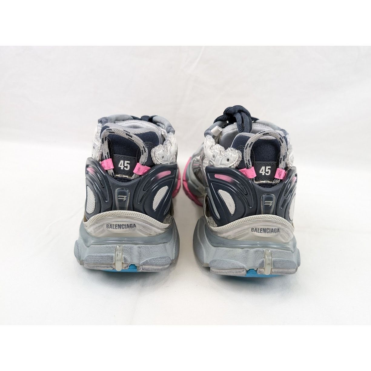 Balenciaga o1rshd1 Mesh Rubber Runners in Eggsh/Grey/Pink/Blue Size US 12 / EU 45 - 19 Thumbnail