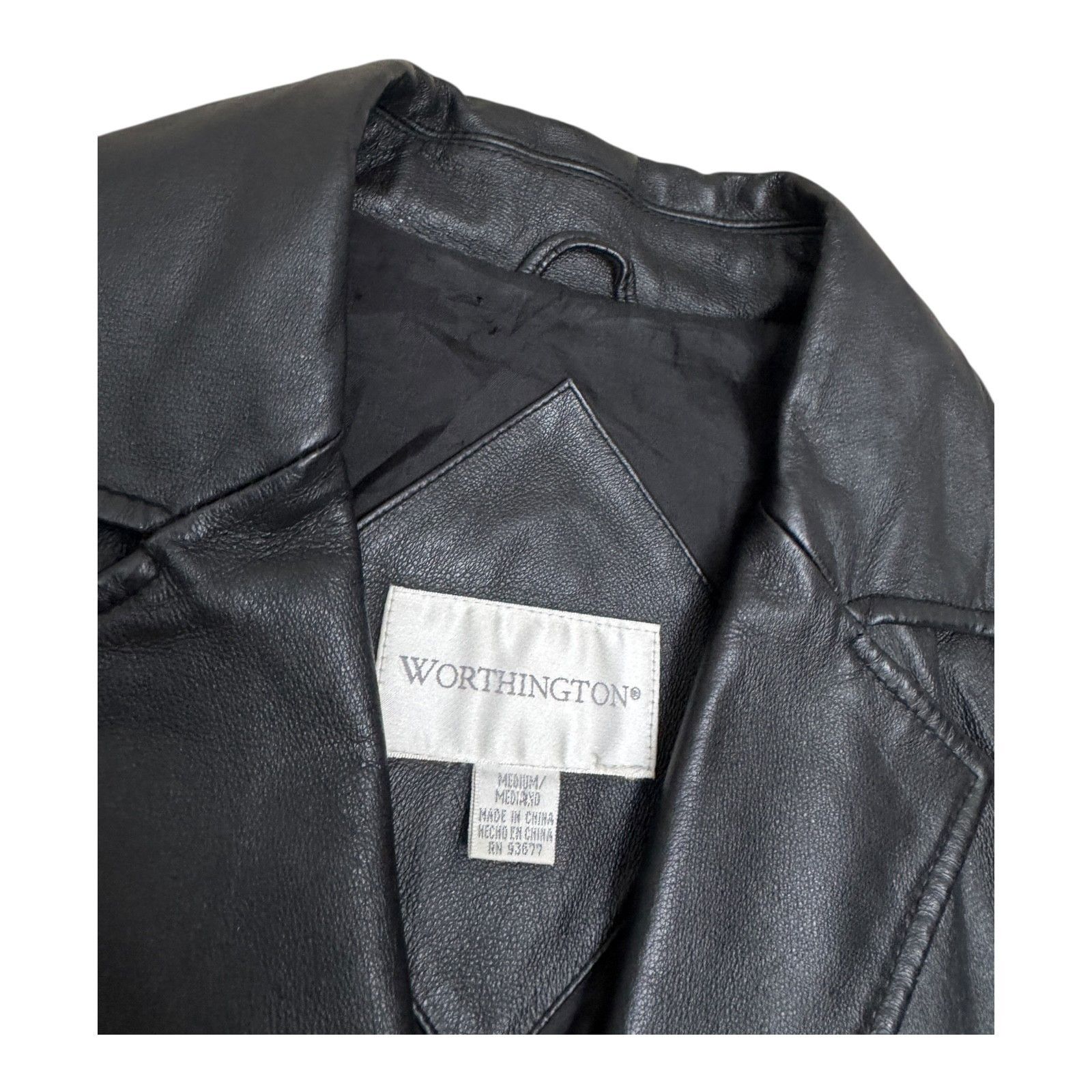 Other WORTHINGTON Genuine Leather Casual Black Coat Jacket Medium Size M / US 6-8 / IT 42-44 - 4 Thumbnail