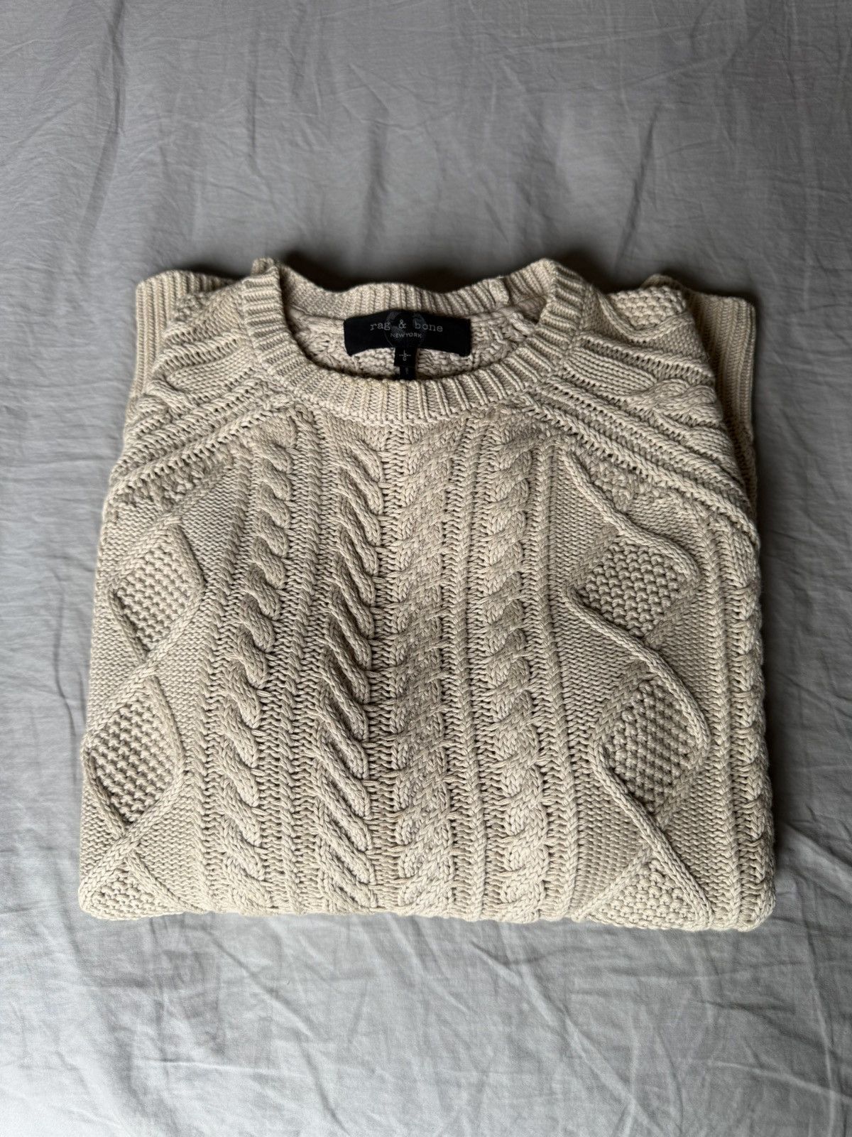 Rag & Bone Rag & Bone Dexter Aran Beige Knit Sweater Size US L / EU 52-54 / 3 - 5 Thumbnail
