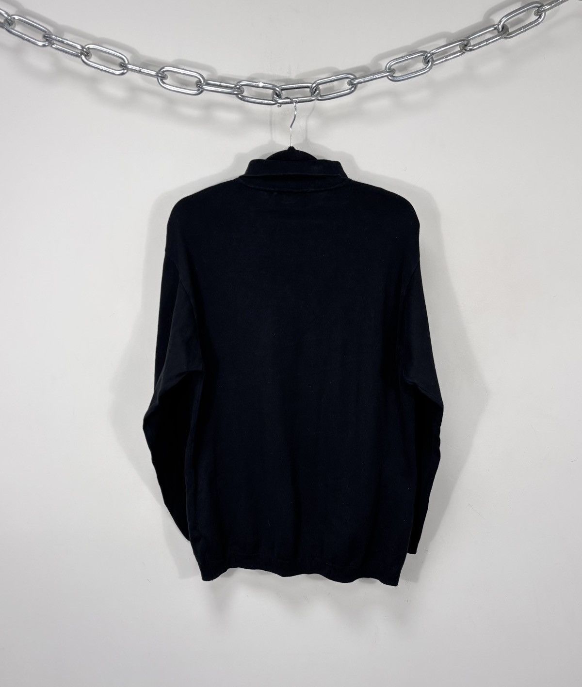 Armani Vintage Armani Jeans Men’s Black Long Sleeve Polo Shirt Size US L / EU 52-54 / 3 - 12 Thumbnail