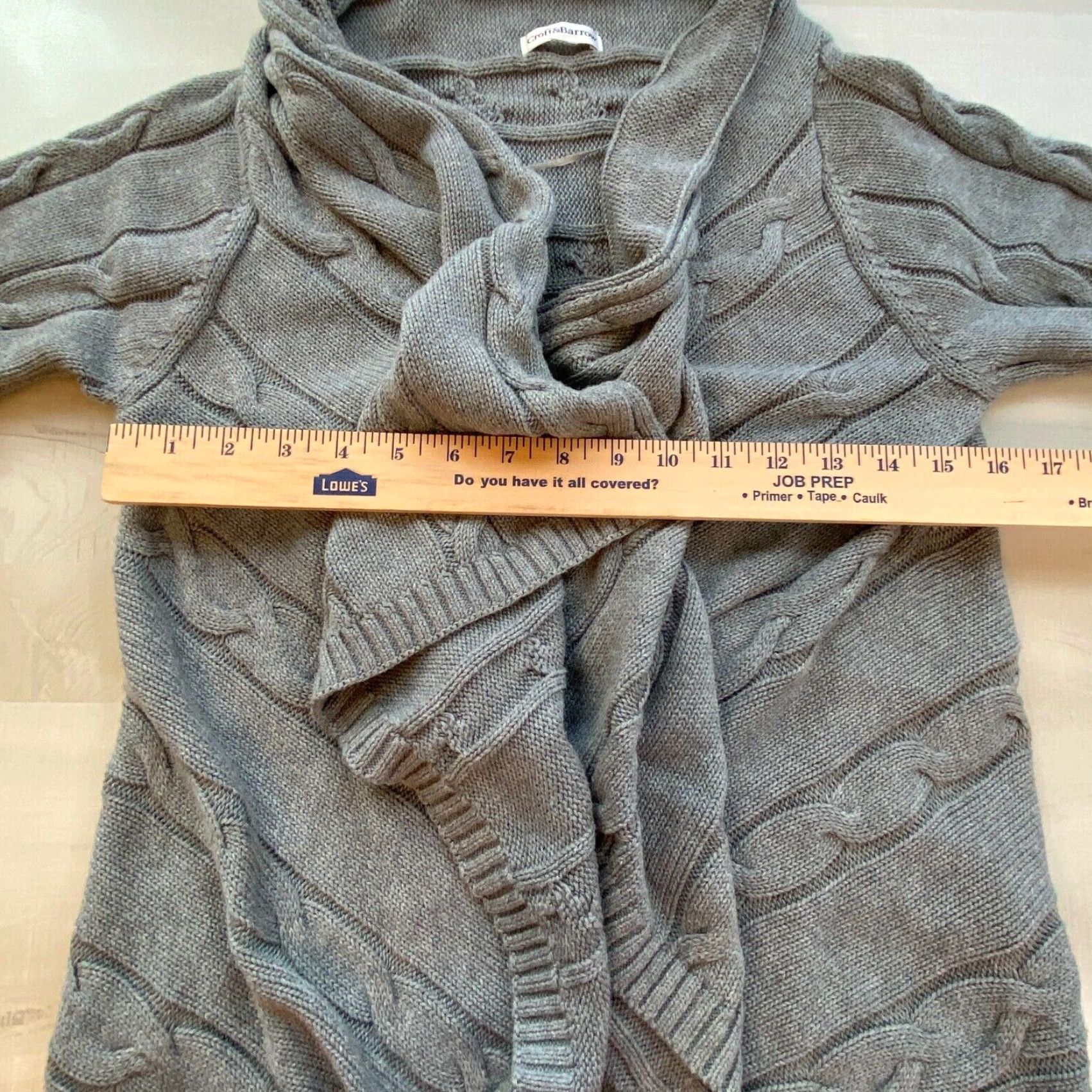 Croft & Barrow Croft & Barrow Womens Medium Gray Short Sleeve Cable Knit Cardigan Sweater Size M / US 6-8 / IT 42-44 - 7 Thumbnail