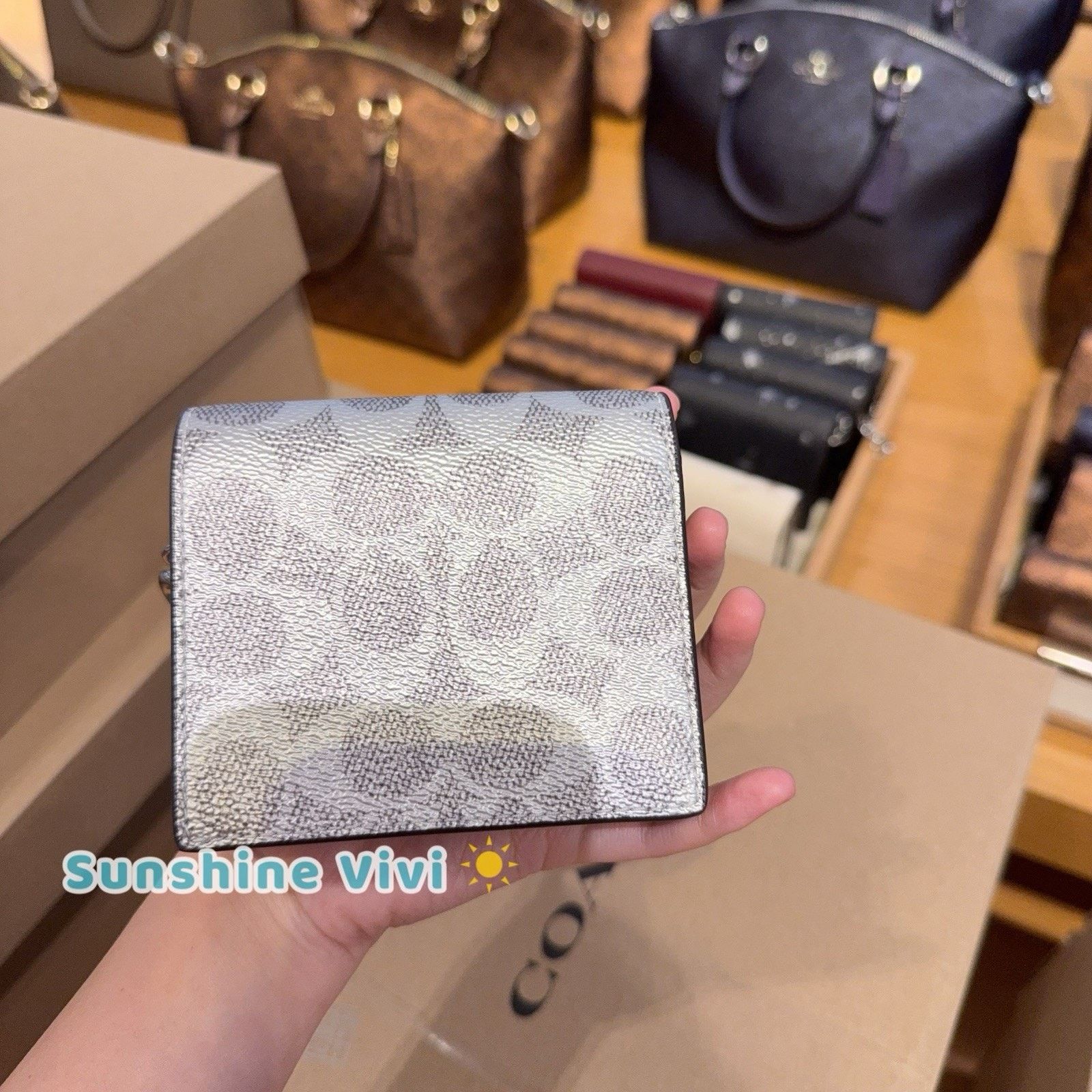 Coach NWT Coach Snap WalletIn Signature Canvas CCL96 Grey Silver Size ONE SIZE - 4 Thumbnail