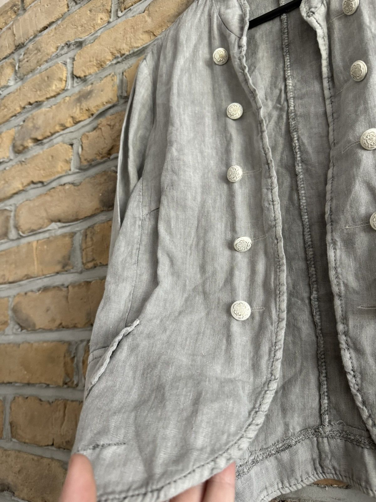 Hedi Slimane Vintage Linen Hussar Napoleon Button Blazer Jacket Size US S / EU 44-46 / 1 - 5 Thumbnail