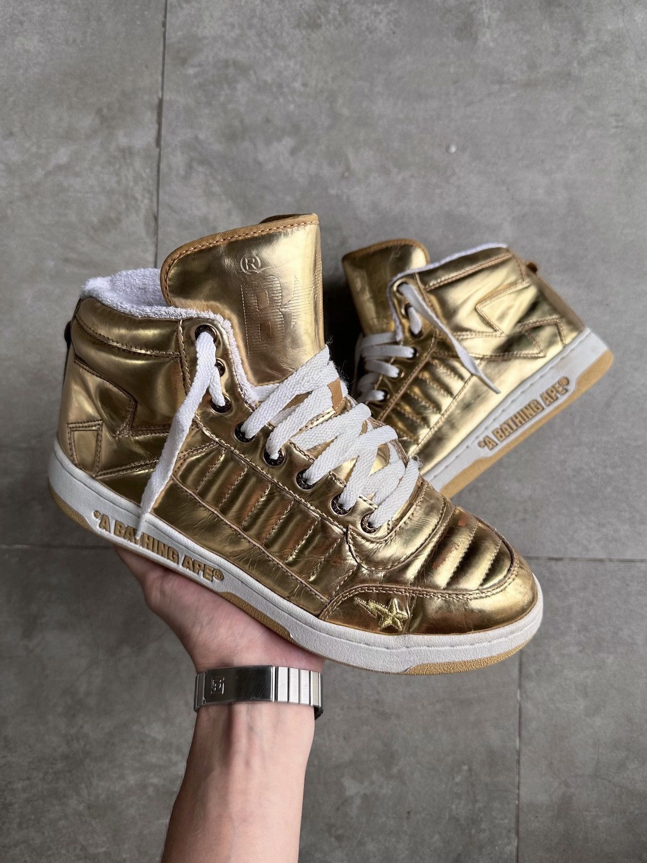 BAPESTA 88 MID GOLD SHINY 28㎝（How to Legit-Check Bapesta