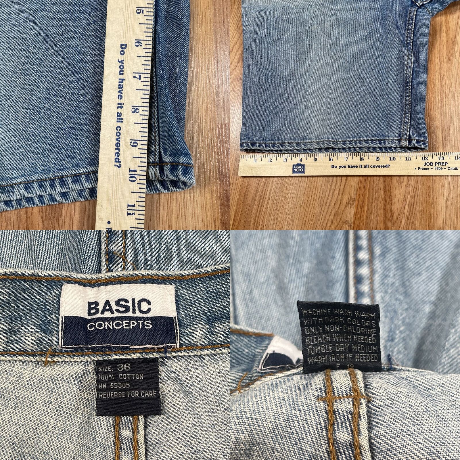 Denime Basic Concepts Carpenter Jean Shorts Mens Size 36 Blue Denim Flat Front Pockets Casual Workwear Size US 36 / EU 52 - 8 Thumbnail