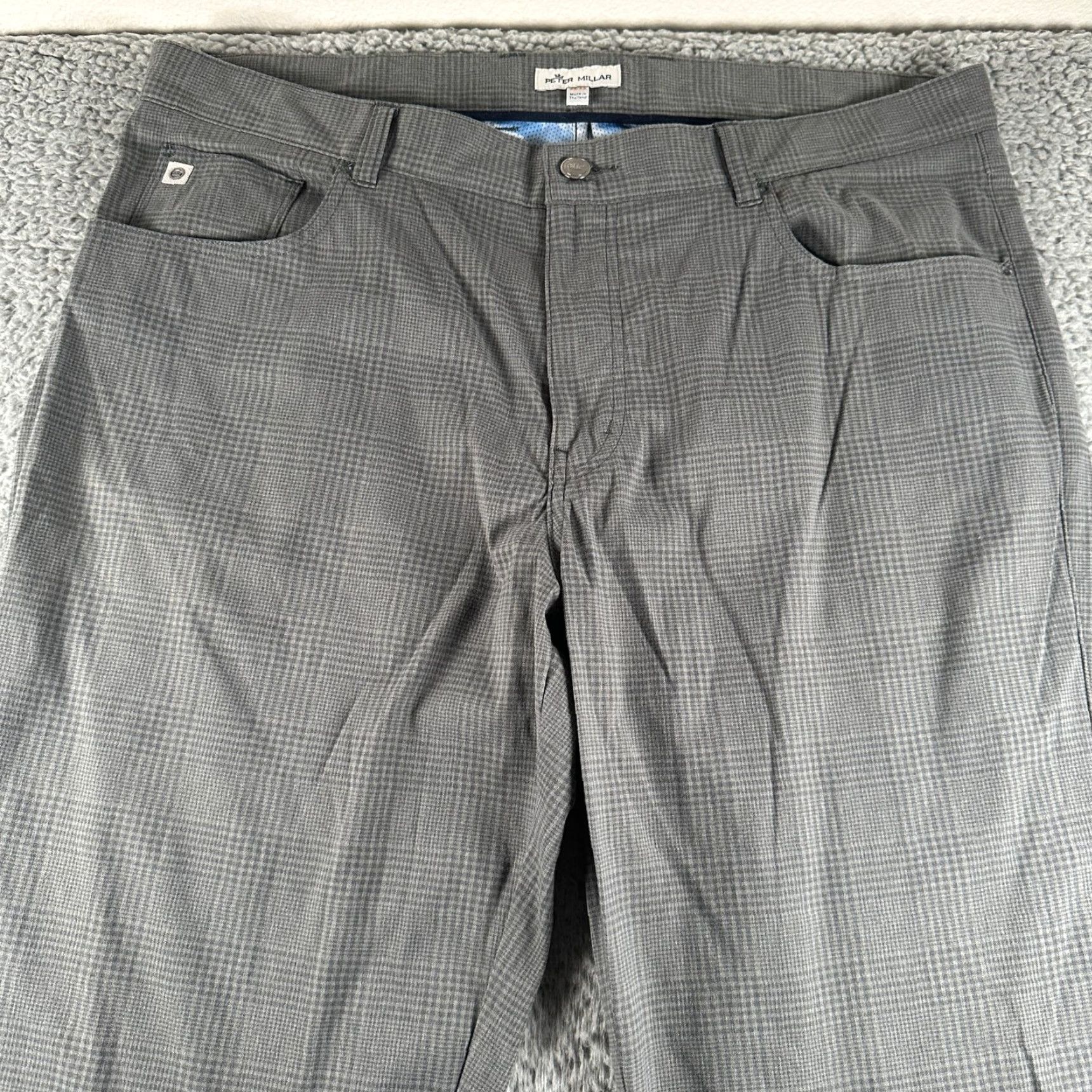 Peter Millar Peter Millar Pants Mens 38x32 Gray Glen Plaid Performance Stretch Golf Size US 38 / EU 54 - 2 Thumbnail