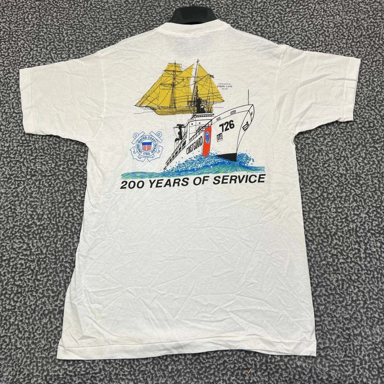 Fruit Of The Loom Vintage US Coast Guard Shirt Men L White New with Defects Size US L / EU 52-54 / 3 - 1 Thumbnail