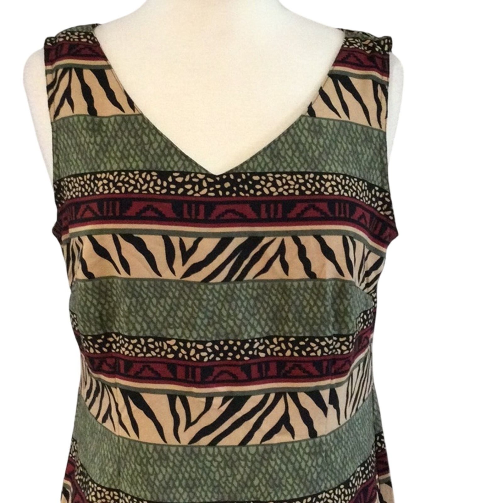 Other Kathie Lee Collection Multicolor S/L A-line Dress Size 12 Size XL / US 12-14 / IT 48-50 - 2 Thumbnail