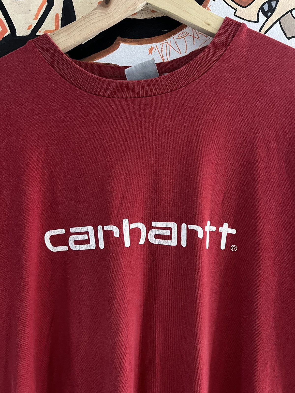 Carhartt Carhartt Red T-Shirt Spellout Size US L / EU 52-54 / 3 - 2 Thumbnail
