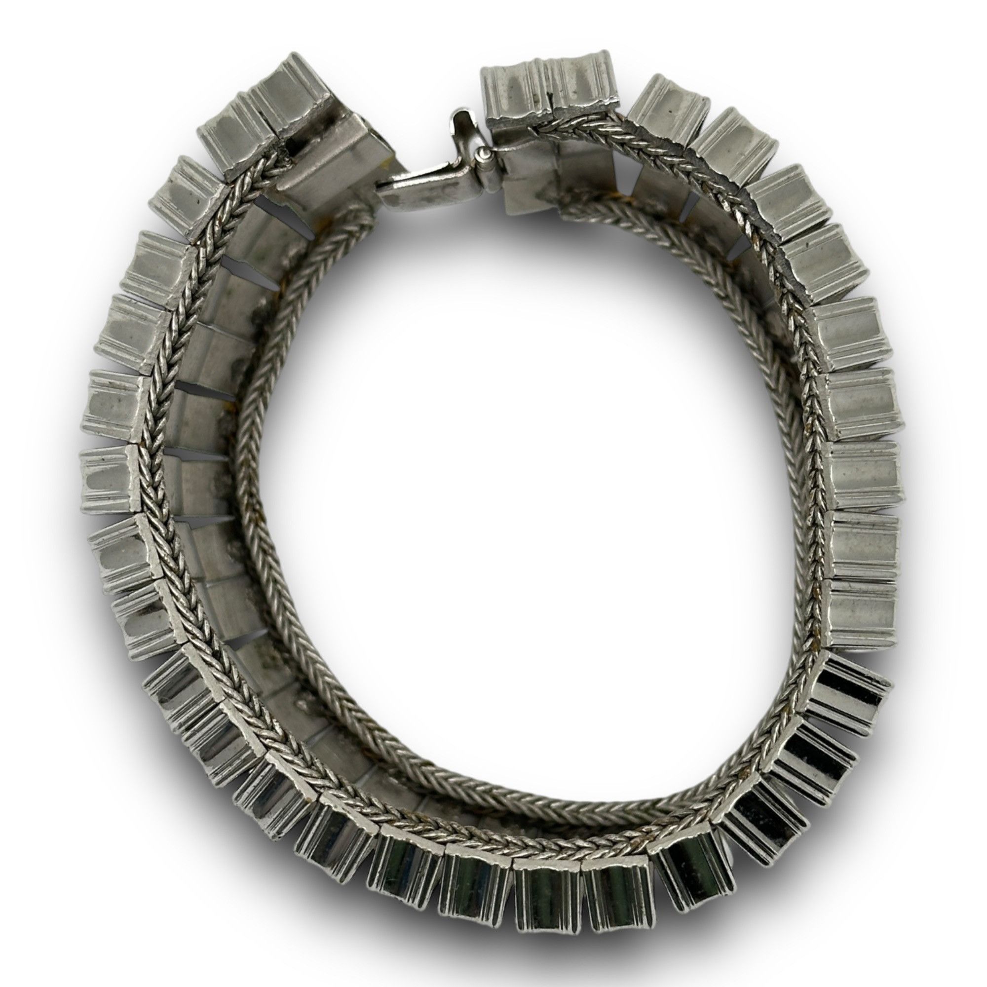 Vintage Vintage SilverTone Cuff Bracelet Art Deco Retro Bohemian Rar Size ONE SIZE - 3 Thumbnail