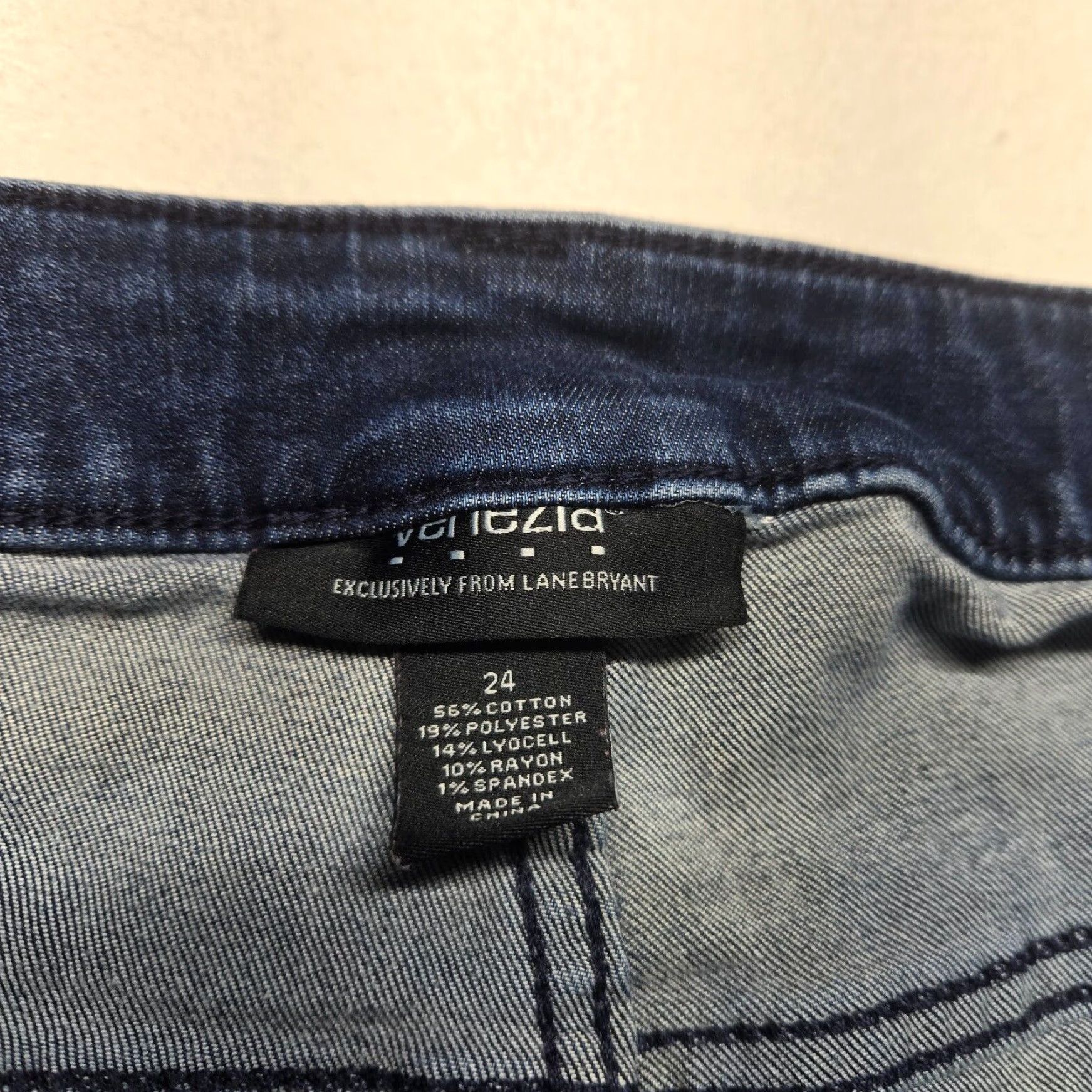 Denime Venezia Blue Denim Pants Women's Plus Size 24 Dark Wash Flat Front Regular Fit Size 42" / US 20 - 3 Thumbnail