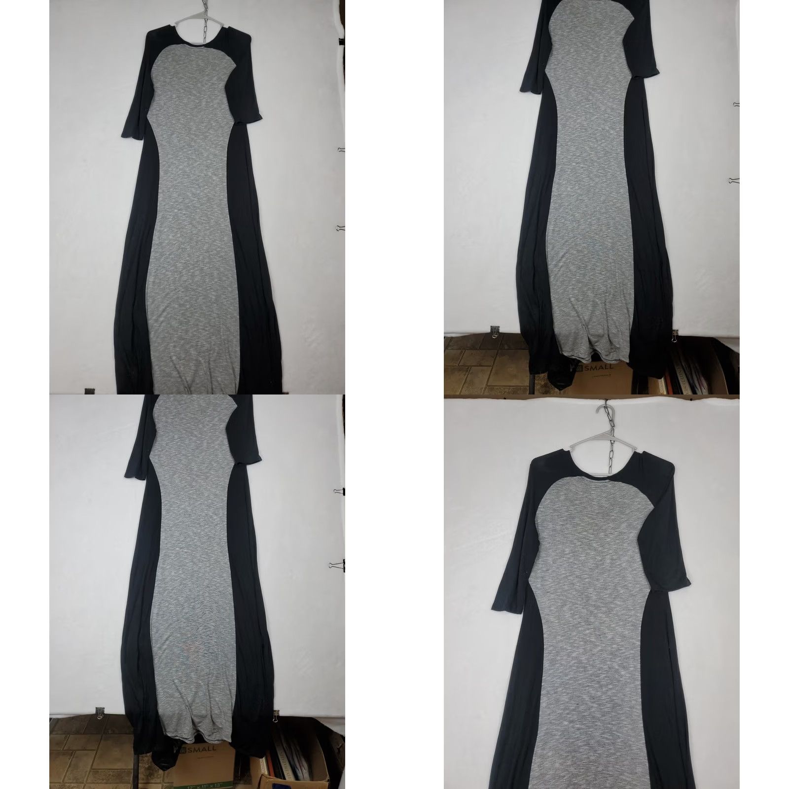Mossimo Mossimo Maxi Dress Gray Black Color Block 3/4 Sleeve Jersey Knit Womens M Size M / US 6-8 / IT 42-44 - 9 Thumbnail