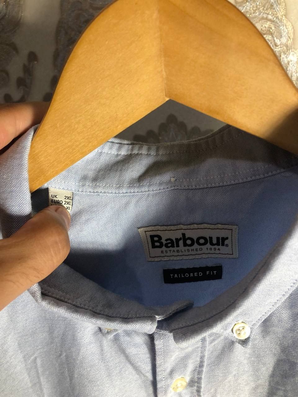 Barbour × Vintage VERY RARE BARBOUR OXFORD TALLORED FIT SHIRT ENGLAND STYLE Size US XXL / EU 58 / 5 - 3 Thumbnail