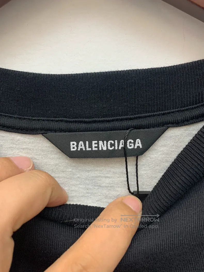 Balenciaga Balenciaga Black and Gray Color Blocked Short Sleeve, XXS Size US XXS / EU 40 - 3 Thumbnail