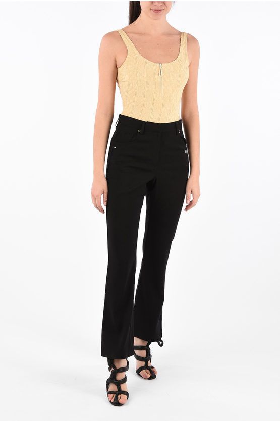 Off-White o1mle0425 Crapped Five Pocket Trouser Pant in Black Size 27" / US 4 / IT 40 - 4 Thumbnail