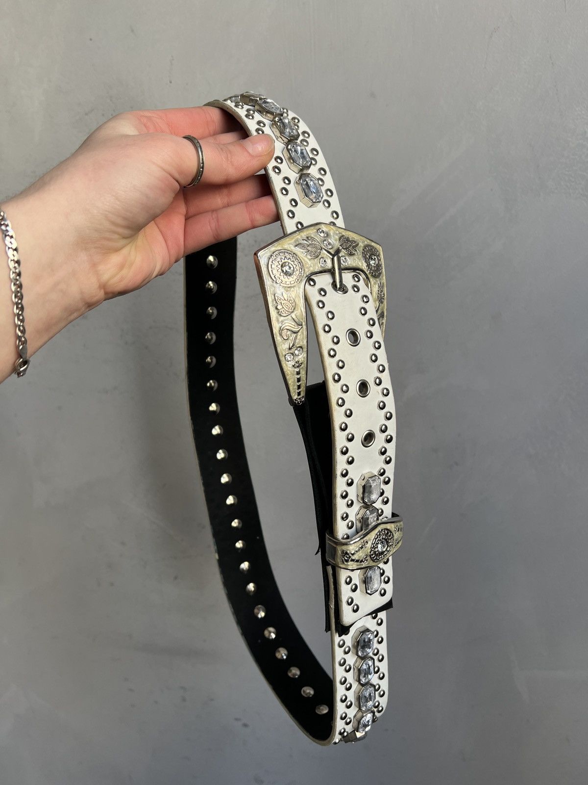 B.B. Simon Hysteric glamour style leather rhinestones leather belt y2k Size ONE SIZE - 6 Thumbnail