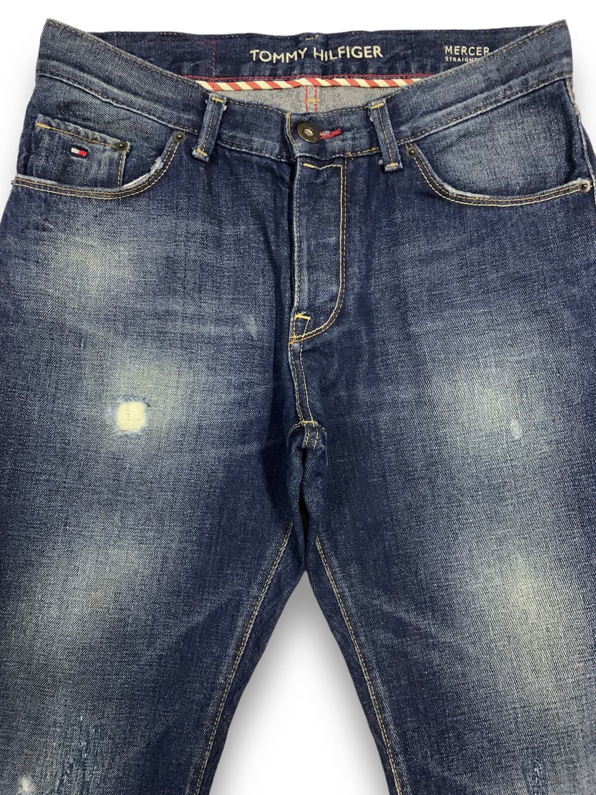 Tommy Hilfiger Tommy Hilfiger Blue Wash Straight Leg Distressed Jeans Size US 32 / EU 48 - 3 Thumbnail