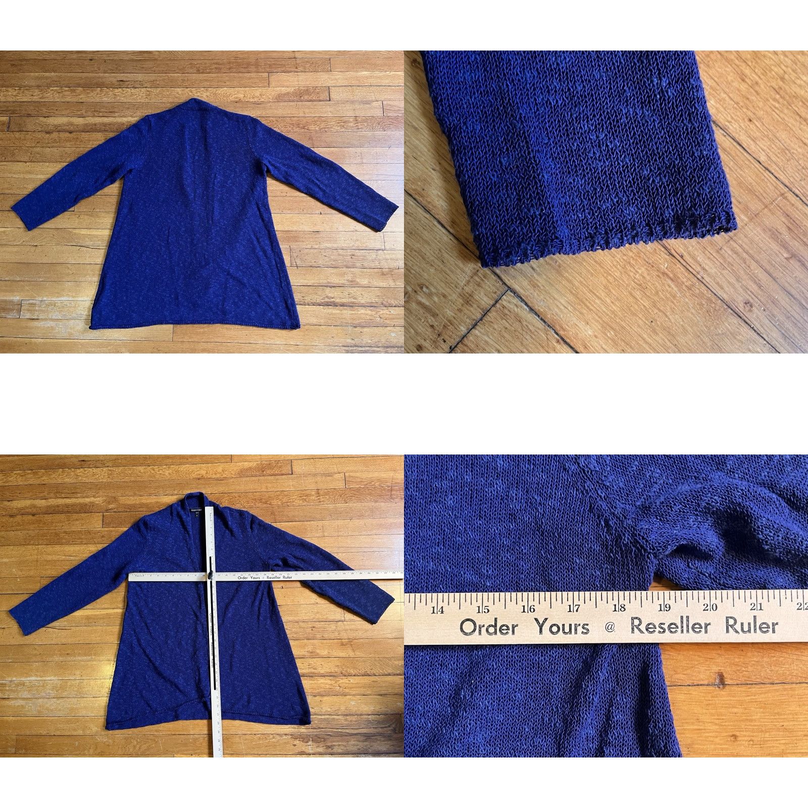 Eileen Fisher VINTAGE? No. Eileen Fisher Blue Cardigan Women’s M Linen Blend Open Knit V-Neck Casual Business Bohemian Outdoor - Mens? Ladies? Size M / US 6-8 / IT 42-44 - 8 Thumbnail