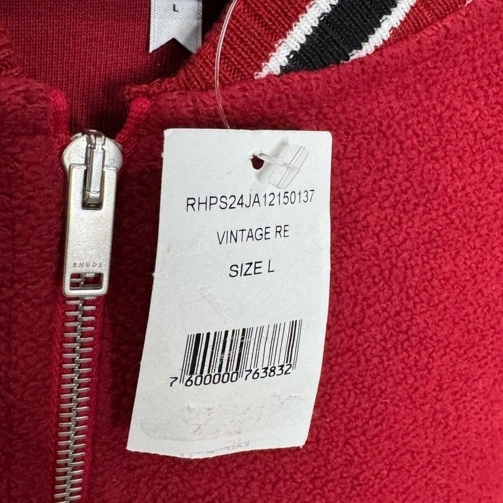 Rhude Rhude Varsity Half-Zip Sweatshirt Red Men’s Size Large Size US L / EU 52-54 / 3 - 5 Thumbnail