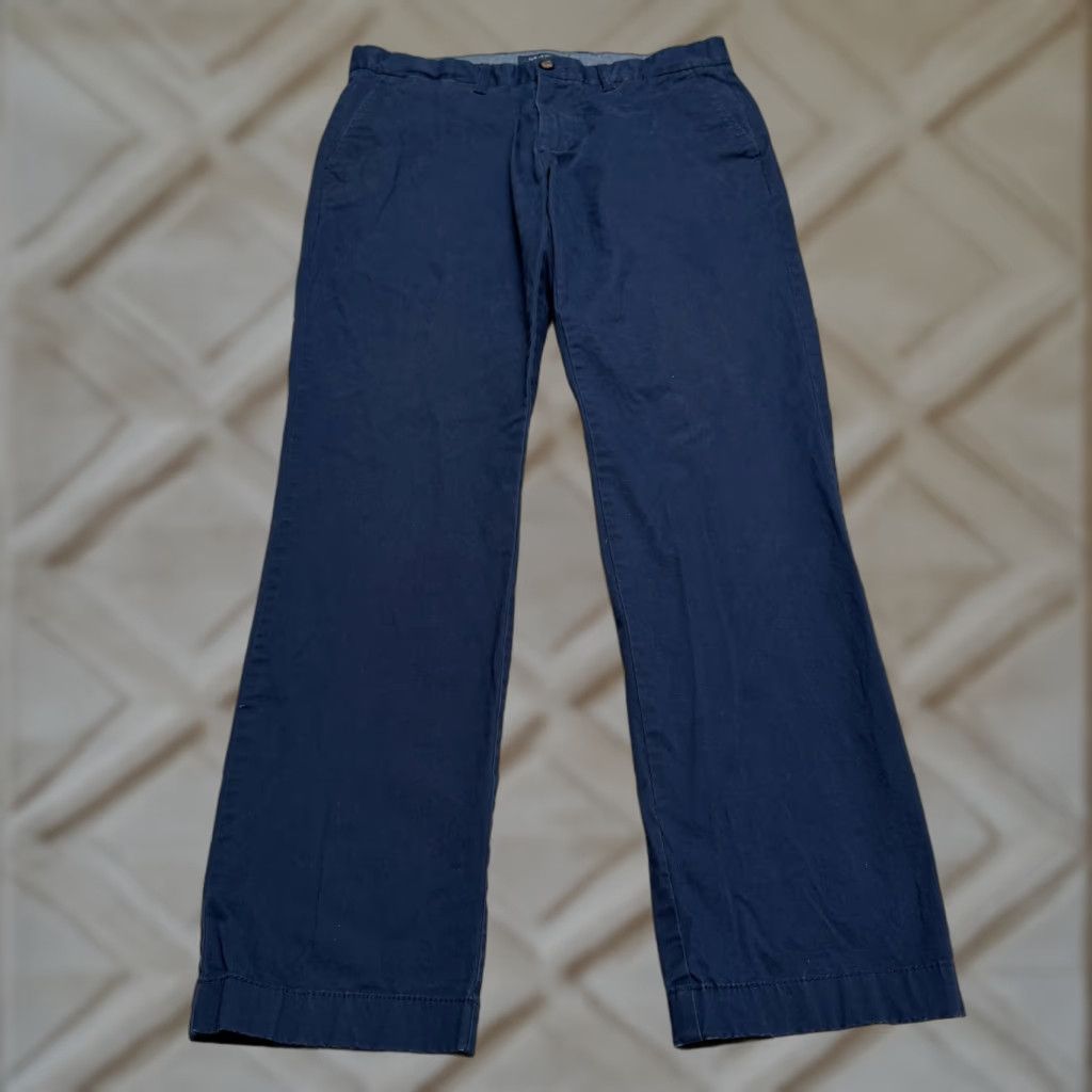 Tommy Hilfiger Tommy Hilfiger Tailored Fit Chino Pants Mens 34x34 Navy Blue Straight Leg Cotton Size US 34 / EU 50 - 1 Thumbnail