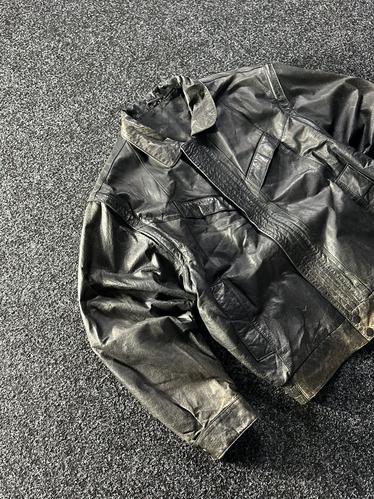 Vintage 🚨Vintage 90s Leather Biker Jacket-West Style Maison Margiela Size US M / EU 48-50 / 2 - 2 Thumbnail