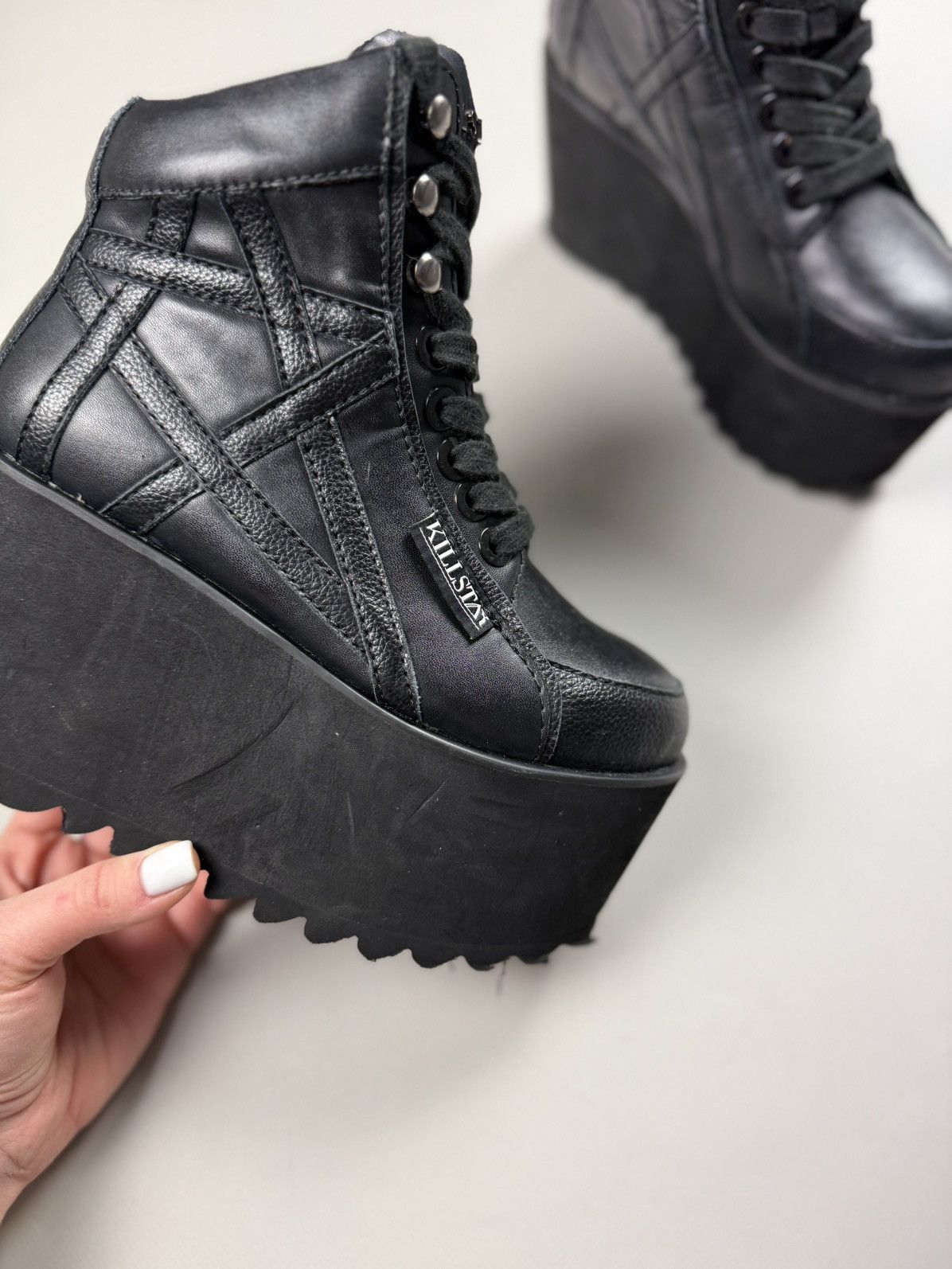 Killstar Killstar Ladies Gothic Platform PVC Sneakers Shoes Boots Size US 5 / IT 35 - 4 Thumbnail