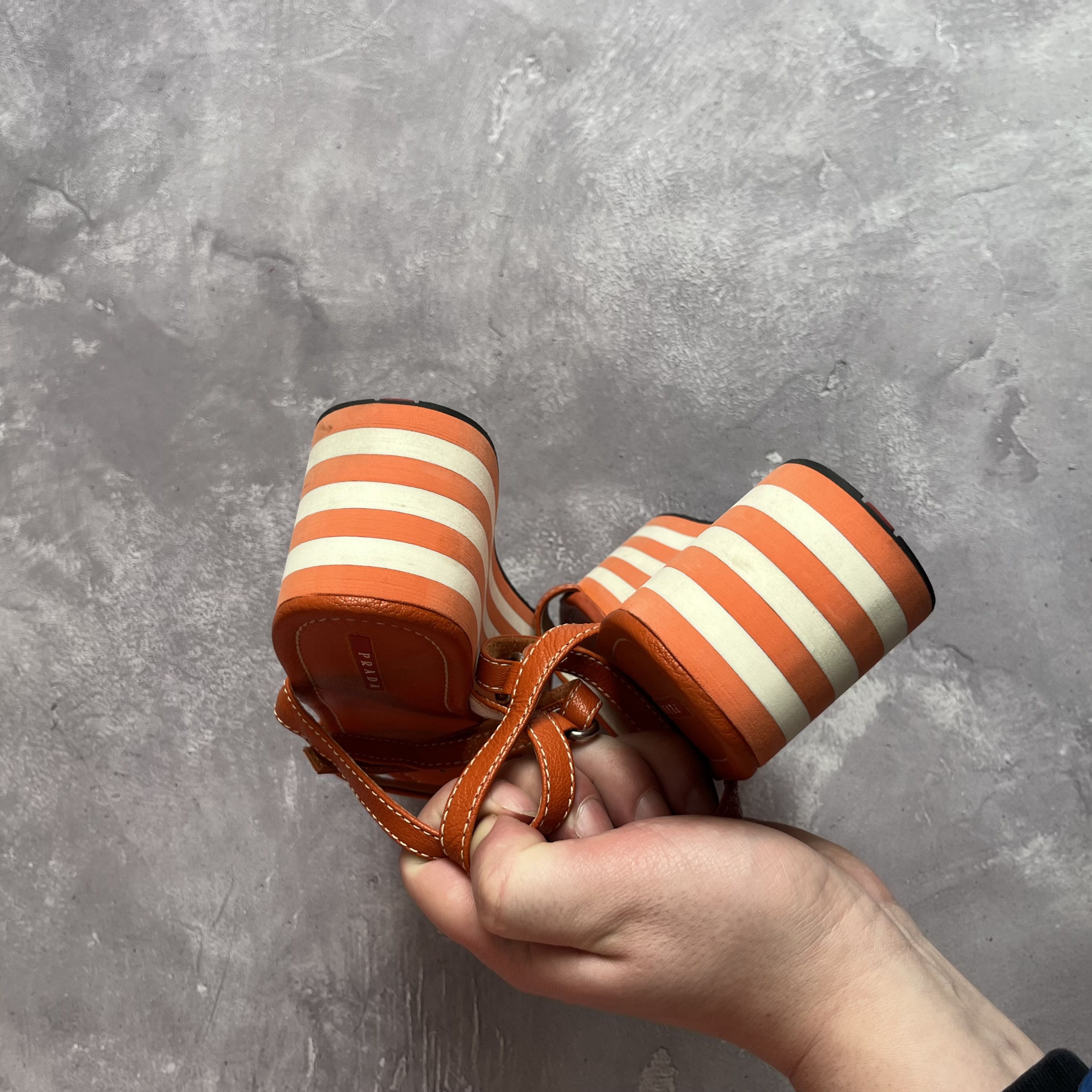 Prada Rare Prada Orange Platform Espadrille Sandals Size 37.5 Size US 7.5 / IT 37.5 - 10 Thumbnail