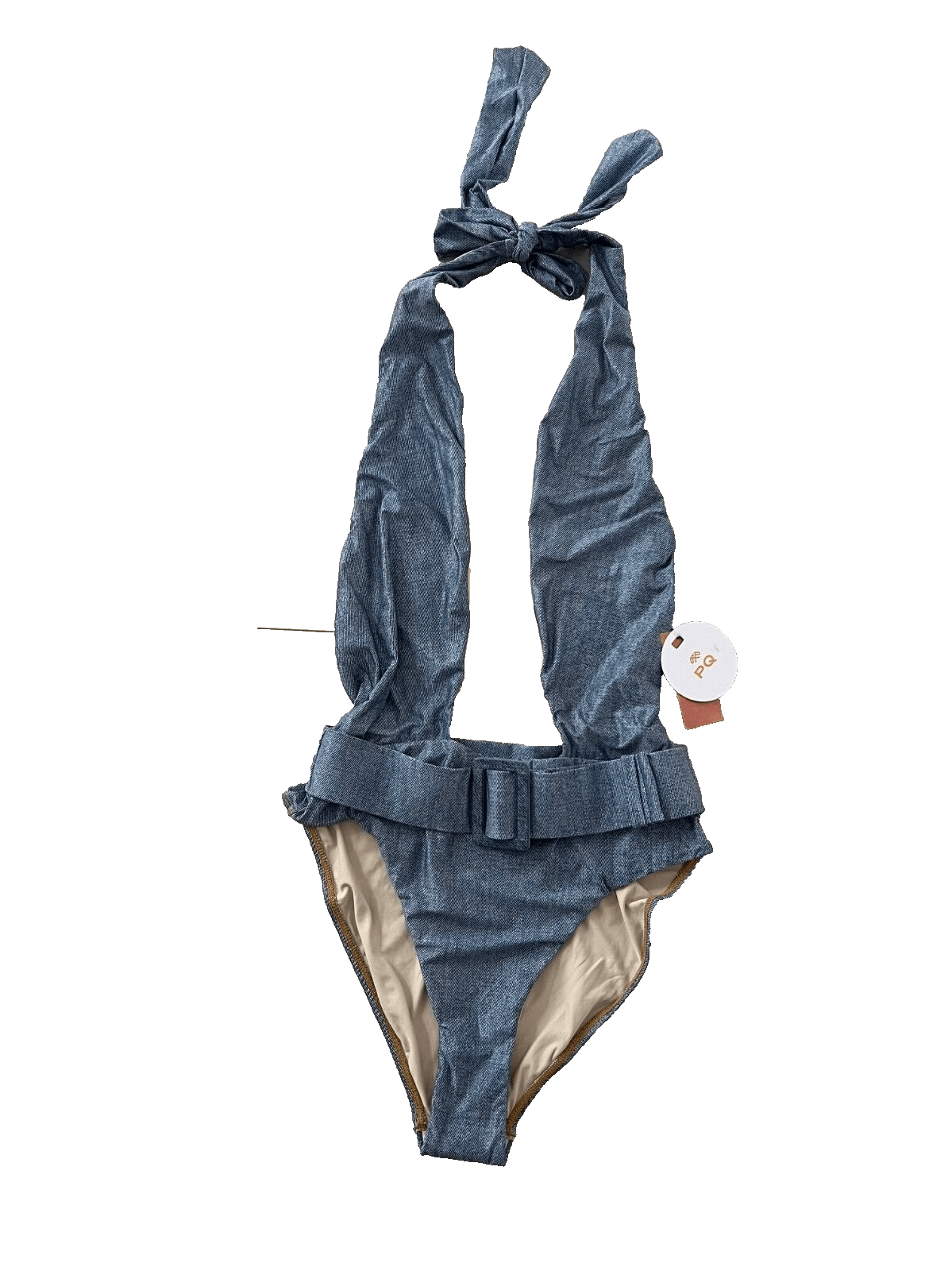 Other PilyQ Alex One Piece Belted Swimsuit Blue ( M ) Size 30" / US 8 / IT 44 - 2 Thumbnail