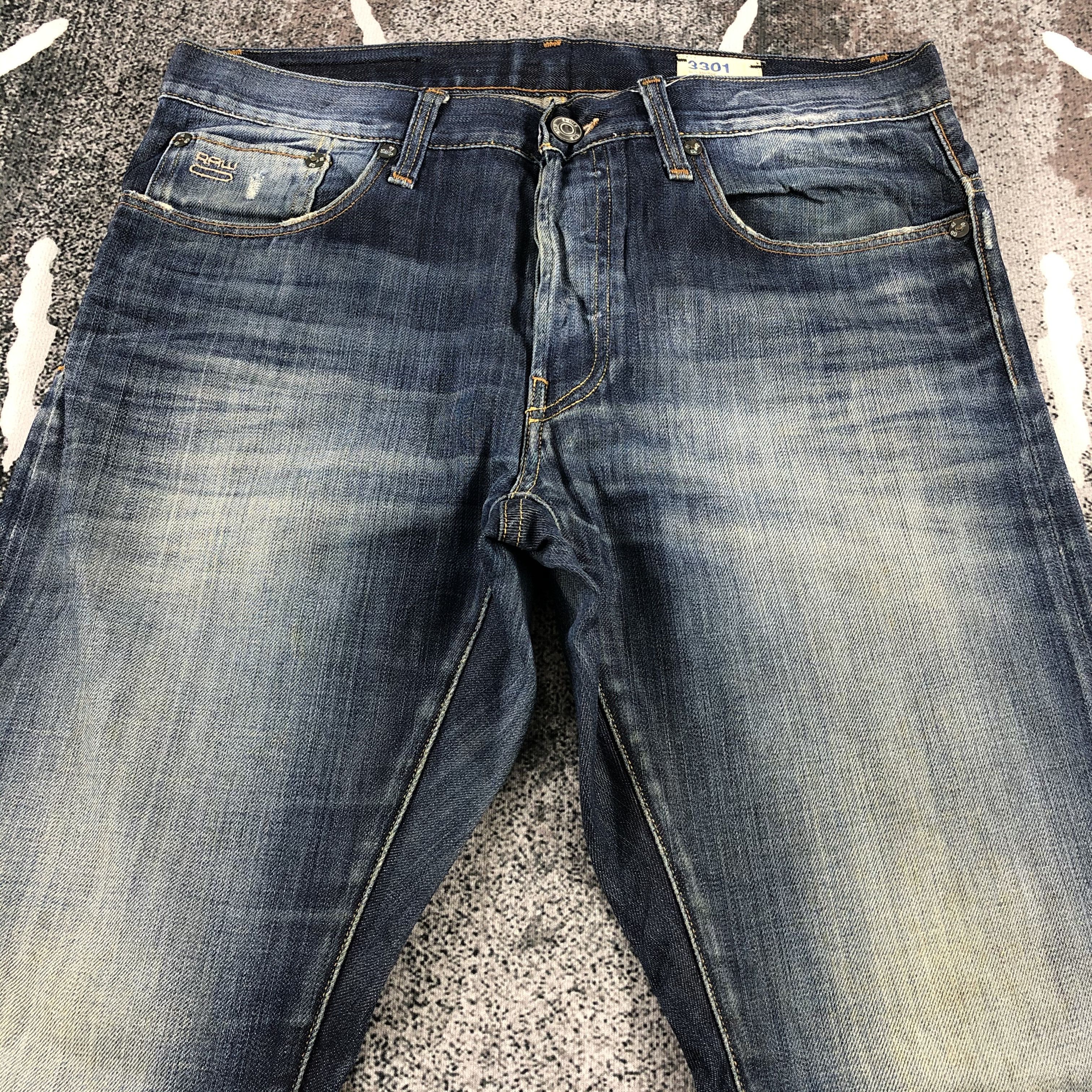 G-Star G Star Raw 3301 Jeans Faded Blue Denim KJ729 Size US 34 / EU 50 - 3 Thumbnail