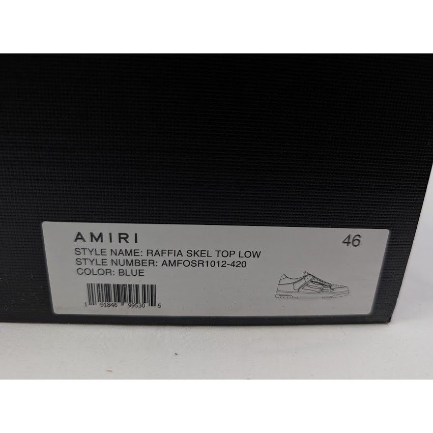 Amiri o1rshd1 Q: 2 / Raffia Skelton Low-Top Sneakers in Blue Size US 13 / EU 46 - 23 Thumbnail