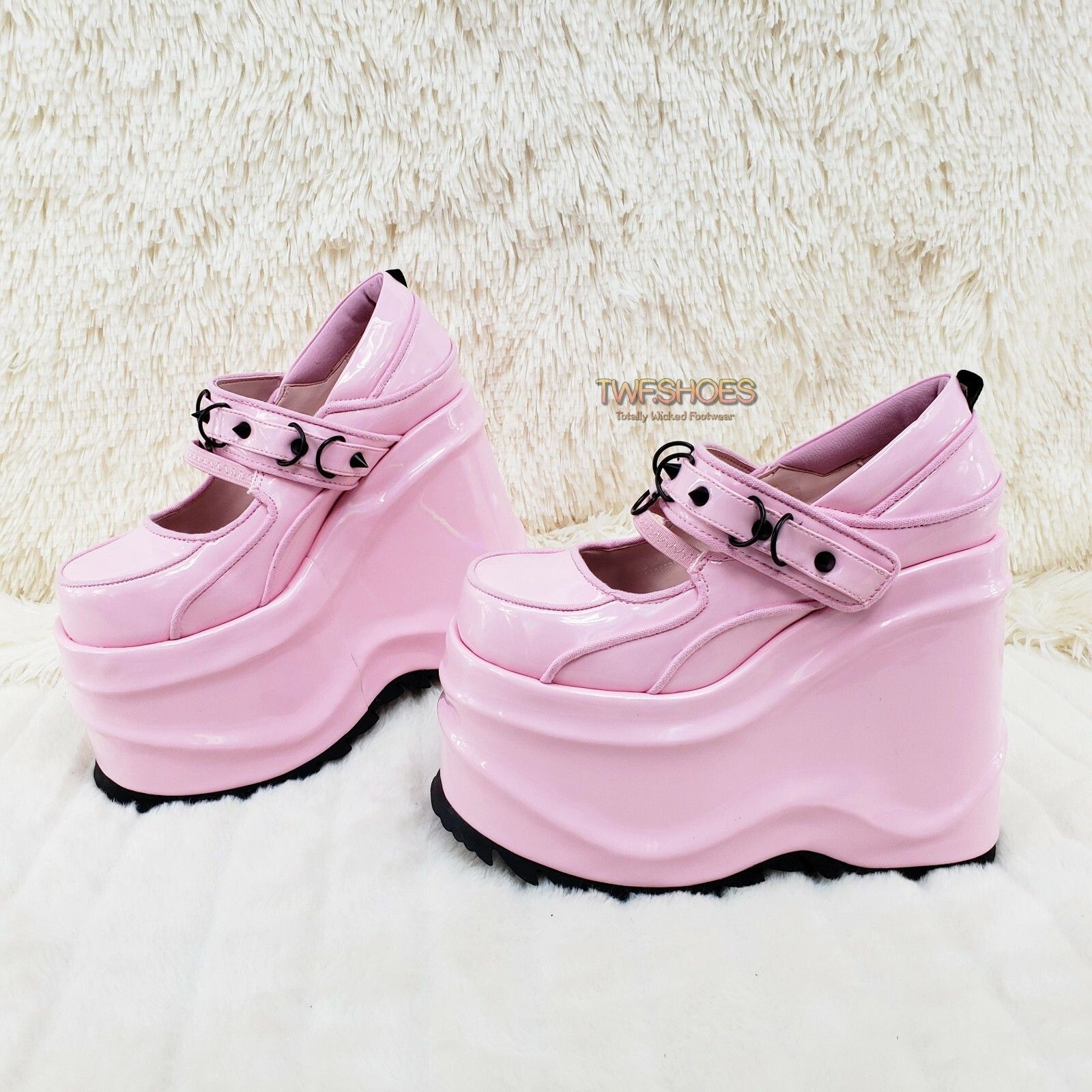 Other DEMONIA Wave 48- 6" Platform Pink Patent Goth Punk Mary Jane Size US 6 / IT 36 - 1 Thumbnail
