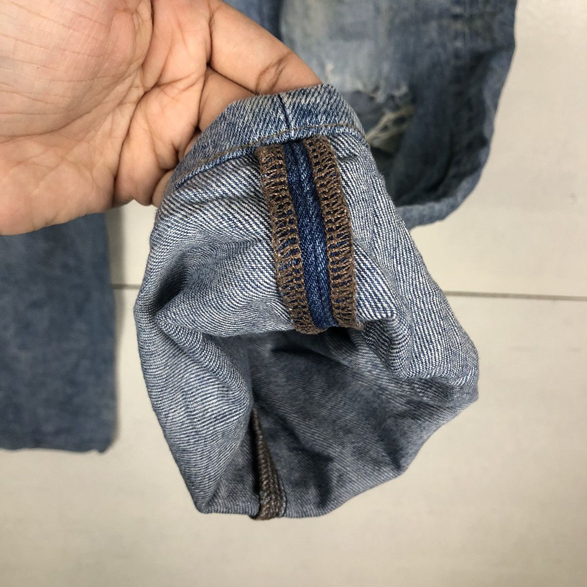Japanese Brand 🔥RARE DISTRESSED DENIM UNIQLO JEANS JAPAN MADE ISSEY MIYAKE Size US 36 / EU 52 - 13 Thumbnail